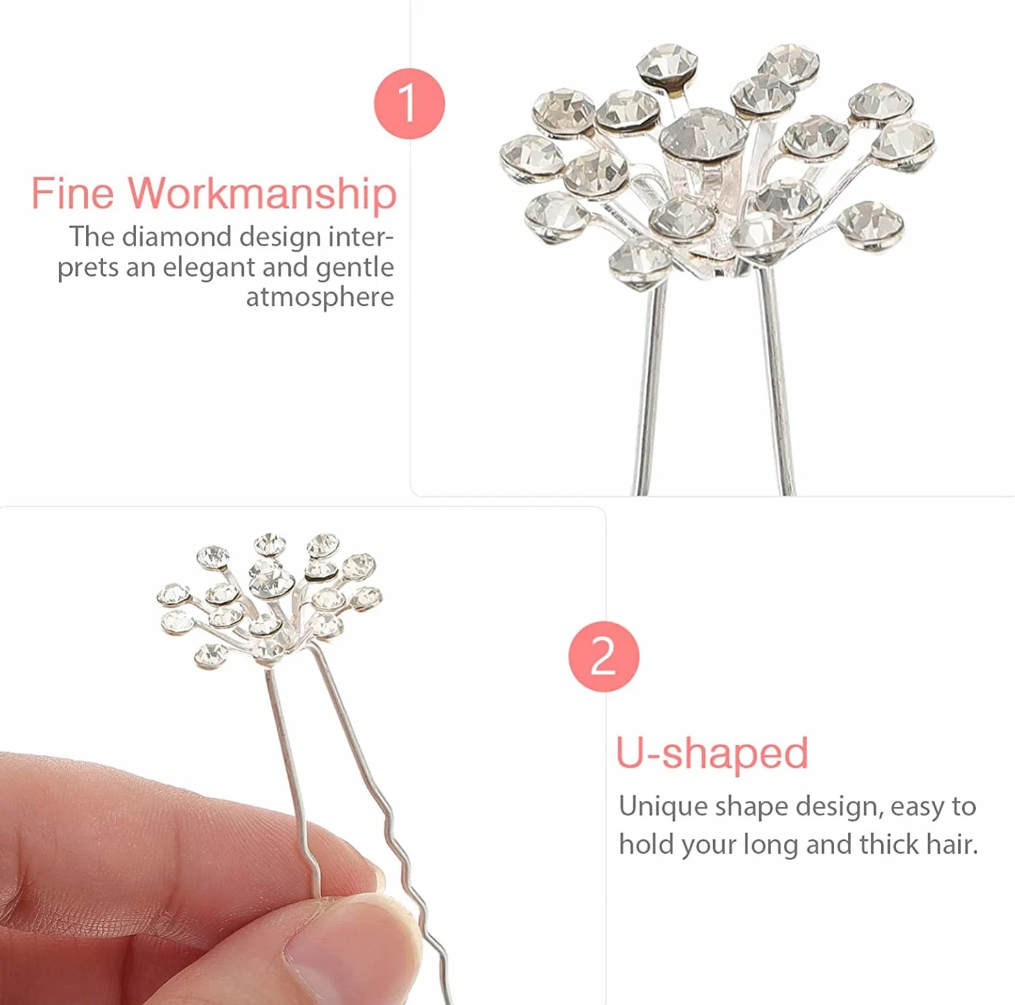 Forcine for capelli ， Fermagli for capelli for donna ， 40 pezzi Copricapo Spose Elegante Forcella Capelli Spilla da sposa Accessorio Ragazze Perle Chic Updo Chignon Gypsophila Damigelle d'onore Fiore