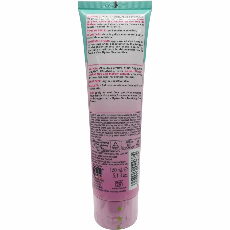 Detergente Struccante Cremoso Delicato, HYDRA PLUS ATTIVA ANTI-STRESS, Per Pelli Secche o Sensibili, Con Estratto Di Malva 150ml (2 Unità)