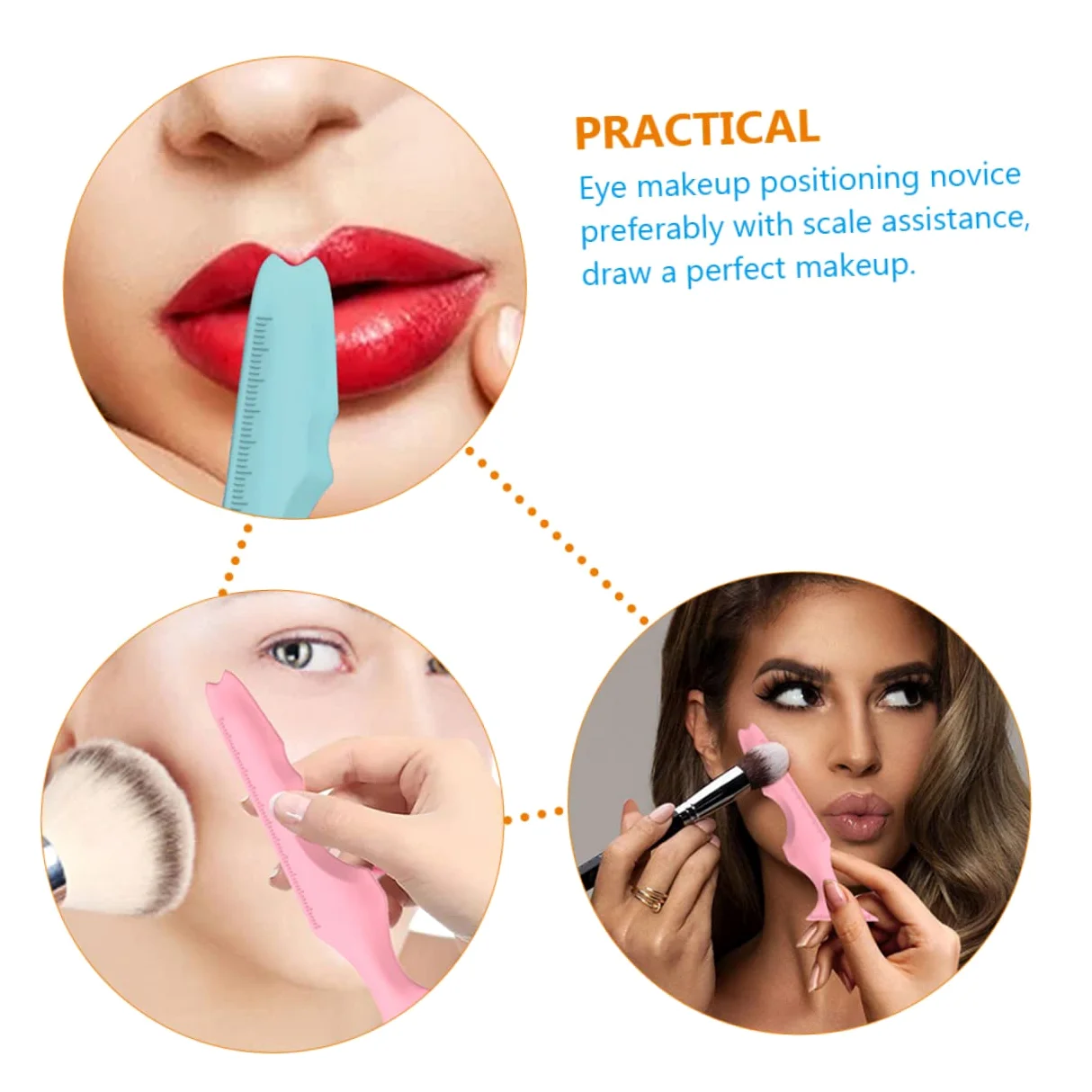 POPETPOP 10pezzi Stencil Per Eyeliner in Silicone Riutilizzabili Strumenti Multifunzionali Per Applicazione Eyeliner e Del Rossetto Per Principianti e Professionisti