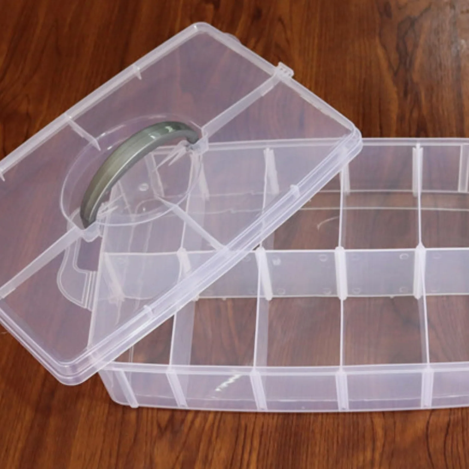 Organizzatore Smalti Scatola Portaoggetti Impilabile for Cosmetici, Smalto Regolabile Porta Smalti per Unghie(Transparent)
