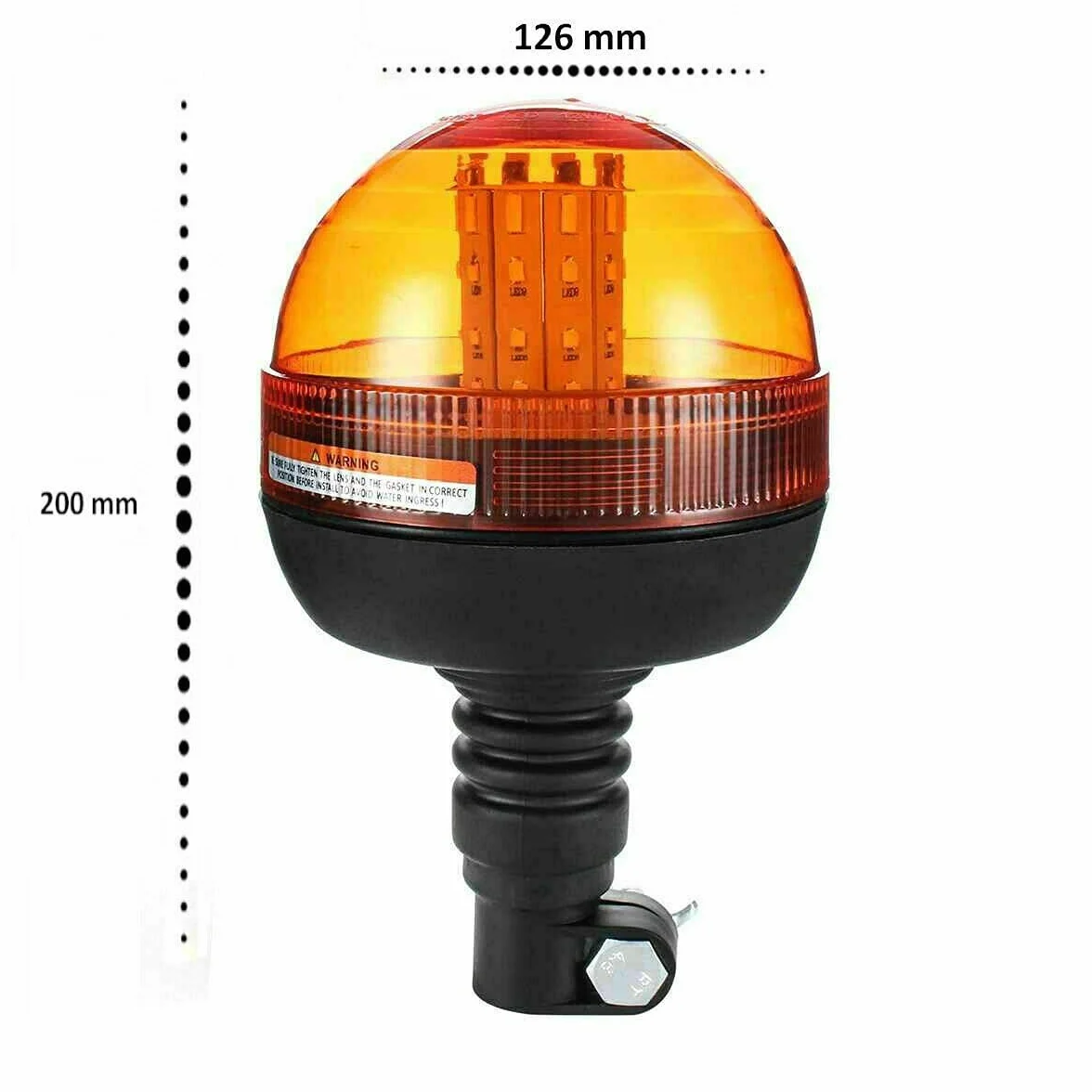 Coppia 40 LED Arancio Rotante E9 12-24V IP56 Omologato Base Flessibile Lampeggiante LED Trattore