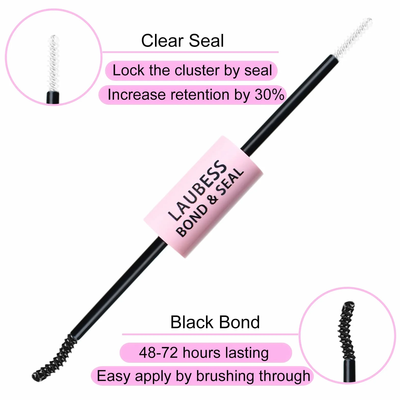 LAUBESS Waterproof Bond and Seal Lashes Glue Cluster Lashes Kit Extension Ciglia Fai Da Te