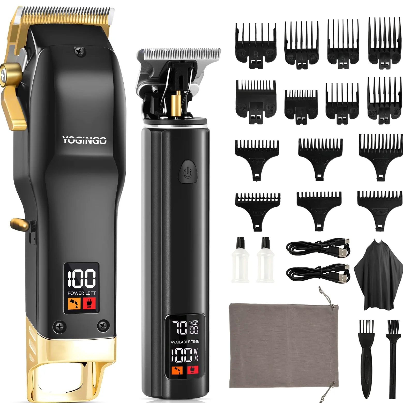 Set di tagliacapelli da uomo, tagliacapelli professionale e tagliacapelli, senza fili, per tagliare i capelli, per barba e barbiere