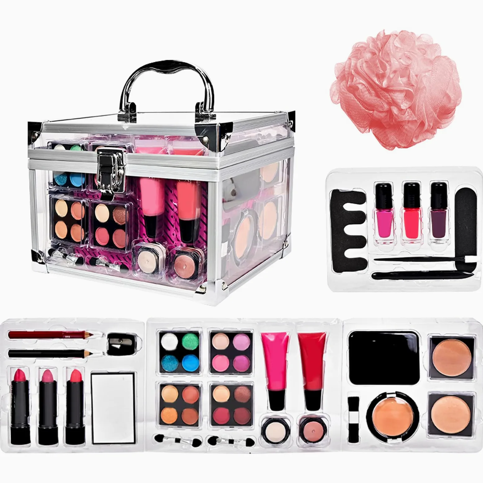 Kit Di Trucco Per Donna Set Da Viaggio Compatto Con | Valigette Per Uso Quotidiano Halloween Matrimoni Teatro E Spettacoli