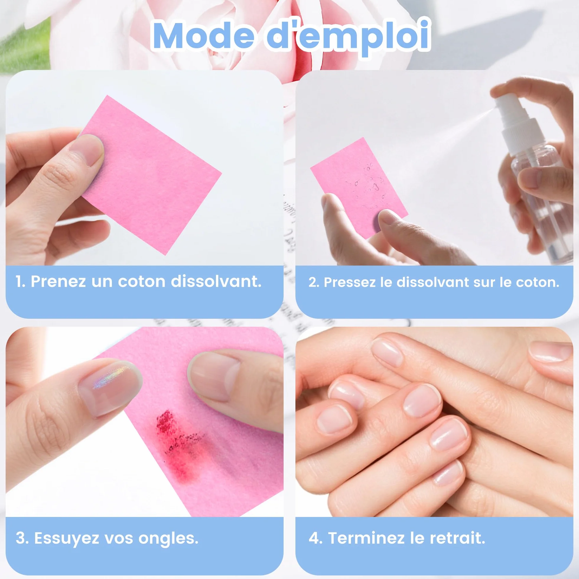 Pezzi Pad Unghie per Sgrassare Dischetti Cotone Senza Pelucchi Remover Semipermante Salviette Struccanti Solvente Sgrassatore Unghie Gel Acetone Pulizia Rosa 630