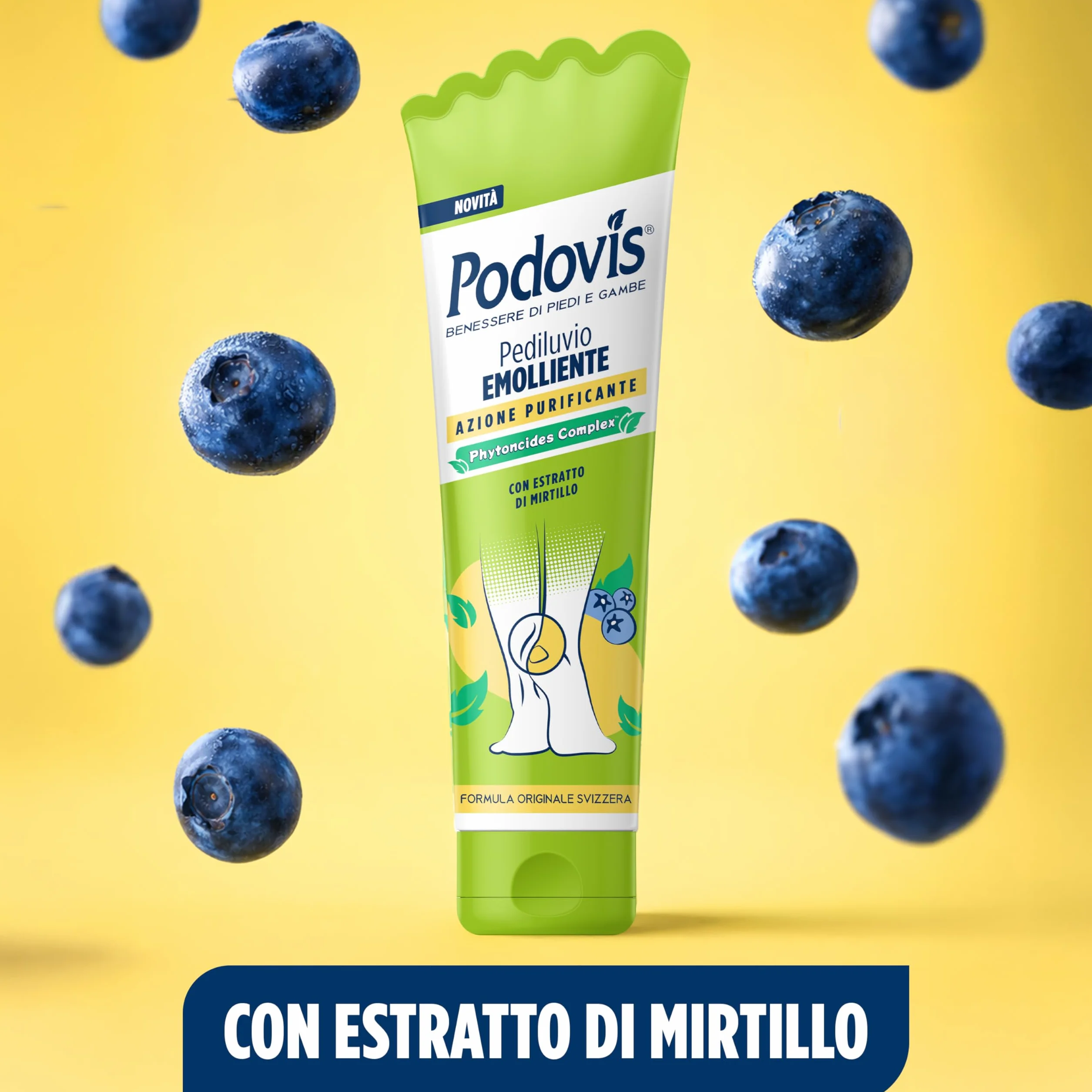 Podovis, Pediluvio Emolliente - Effetto Velluto, Piedi Morbidi e Lisci, Rimozione Calli e Duroni, Elimina gli Ispessimenti della Pelle, Effetto Massaggiante ed Esfoliante, 150 ml