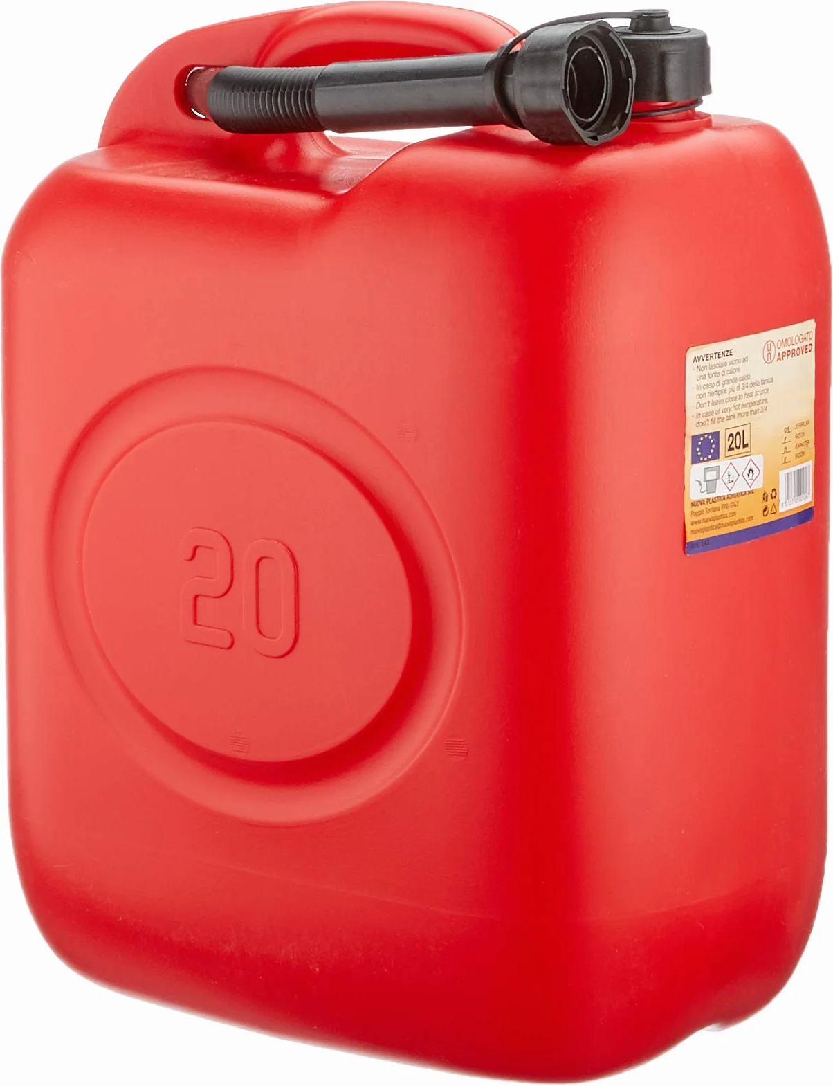 Tanica in plastica rossa da 20 lt