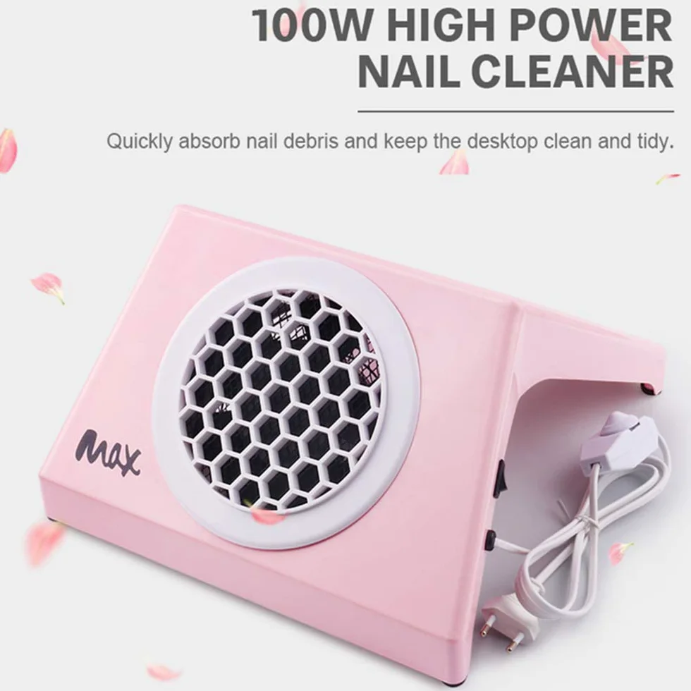 Aspirapolvere per unghie con sacchetti raccoglipolvere, 100W Manicure Aspirazione collettore polveri Estrattore Macchina, Professionale Nail Art Strumenti salone Attrezzature raccolta,Bianca