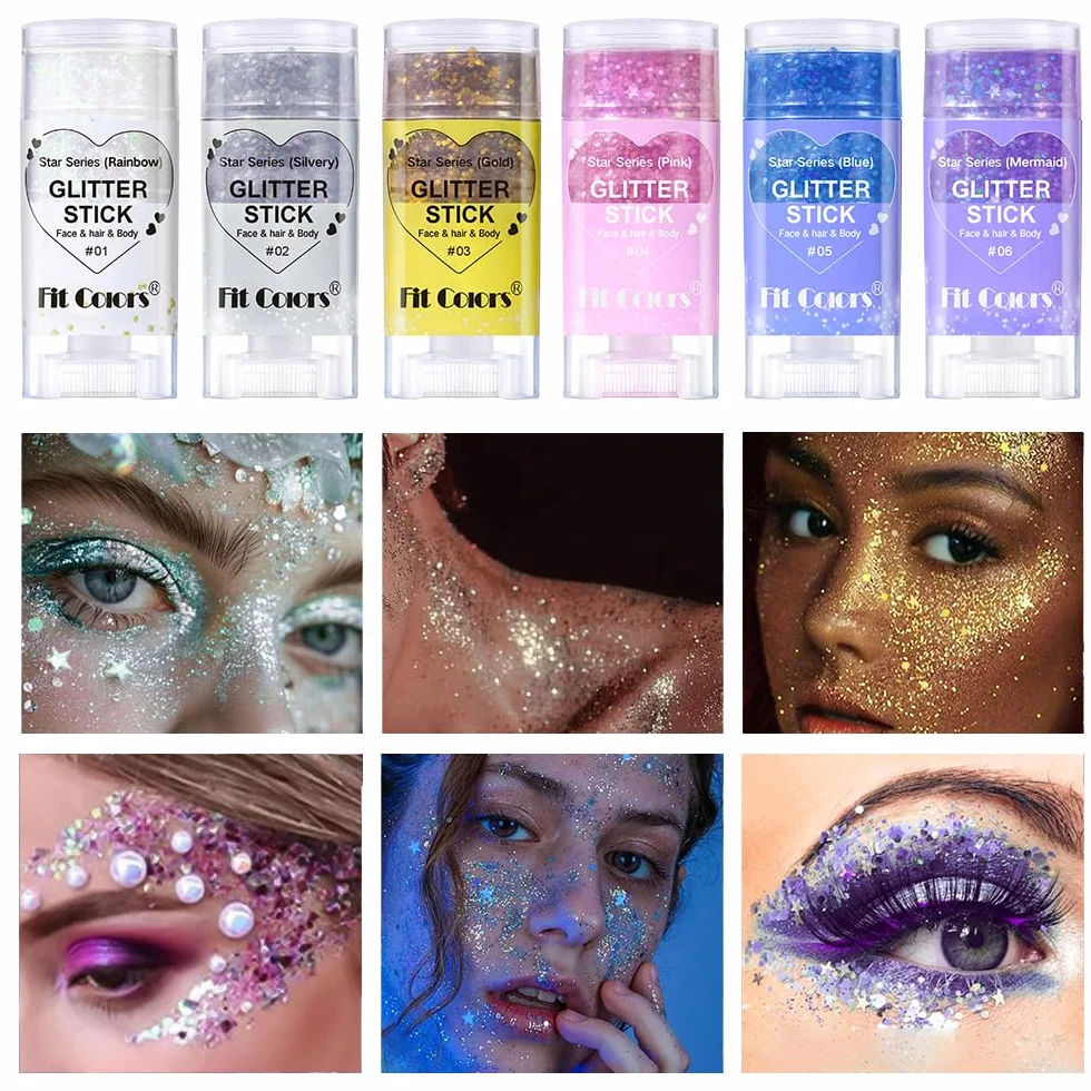Gel glitter per viso e corpo, trucco viso di carnevale, glitter per capelli, gel con paillettes, accessorio cantante per concerti festival (#04 rosa)
