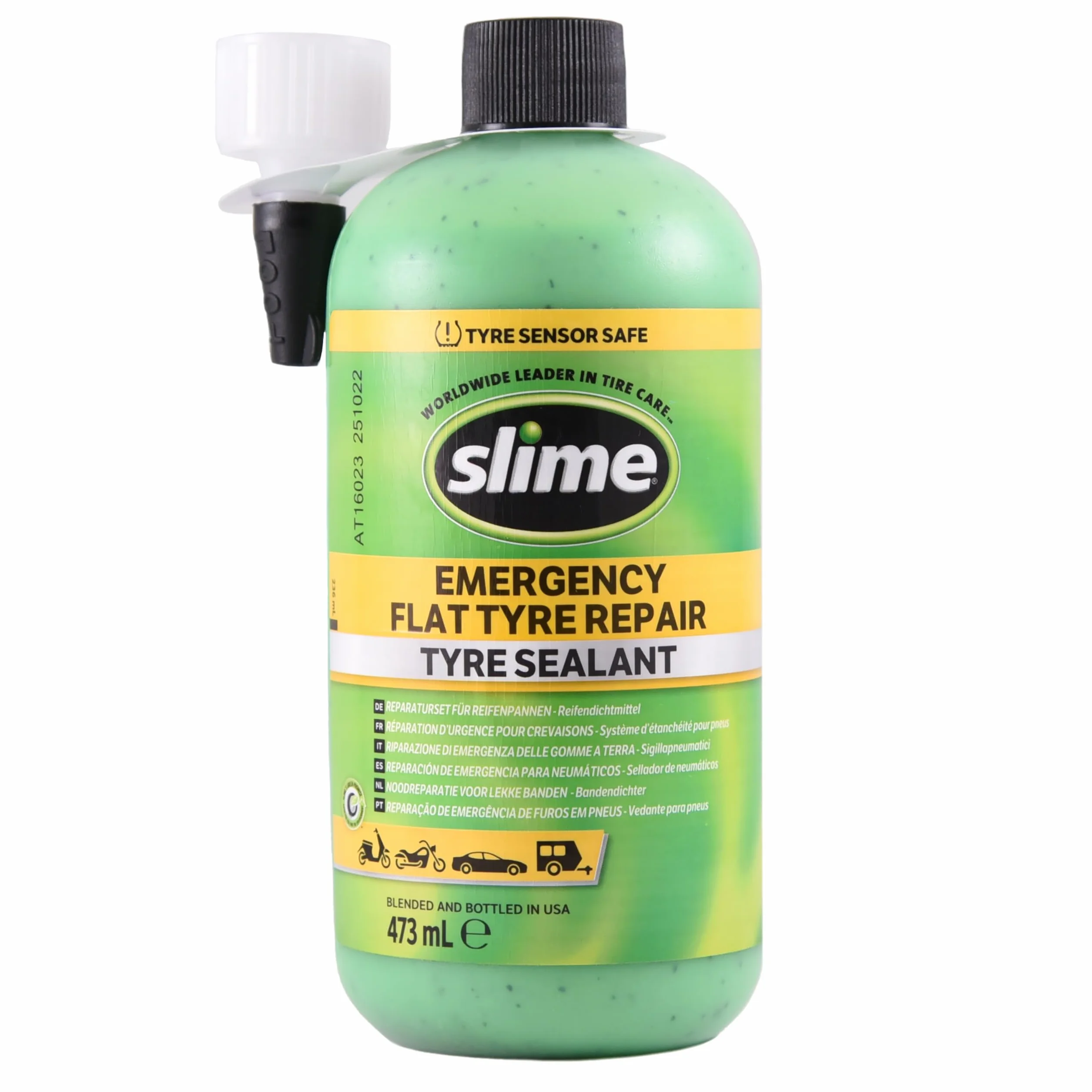 Slime 10125 Sigillante Pneumatico Antiforatura Ricarica Kit Riparazione Auto 473 ml