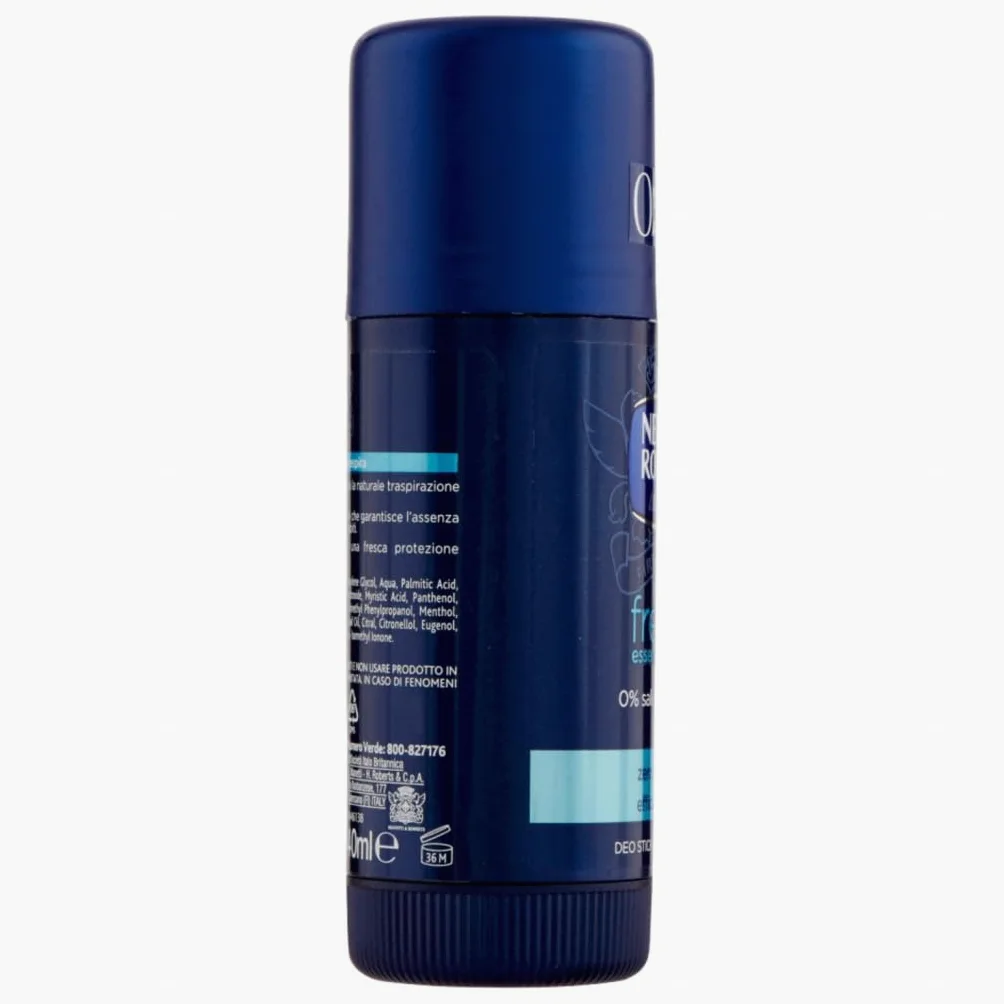 Neutro Roberts Deodorante Stick Uomo Fresco Essenza Marina - Deodorante Stick per uomini, 0% sali di alluminio, 40 ml + portachiavi Beni Culinari