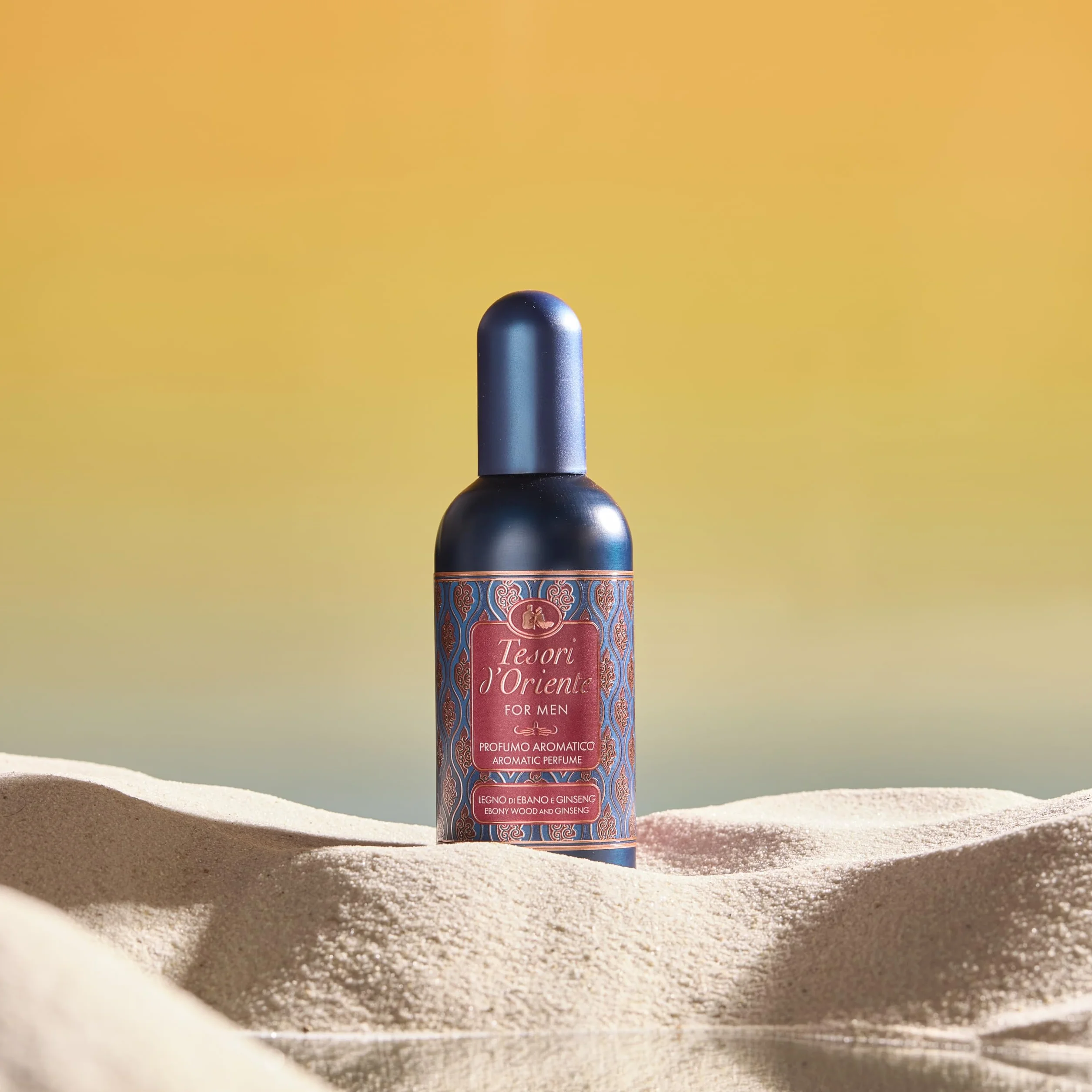 Tesori d'Oriente, For Men Profumo Uomo Legno di Ebano e Ginseng, Fragranza Fresca e Legnosa con Note Speziate, Simbolo di Fuoco, Energia e Potere, 100ml
