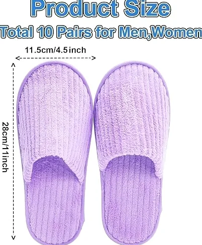 10 paia di pantofole da spa antiscivolo usa e getta, misura universale unisex, pantofole chiuse, lavabili per hotel, casa, ospiti e massaggi