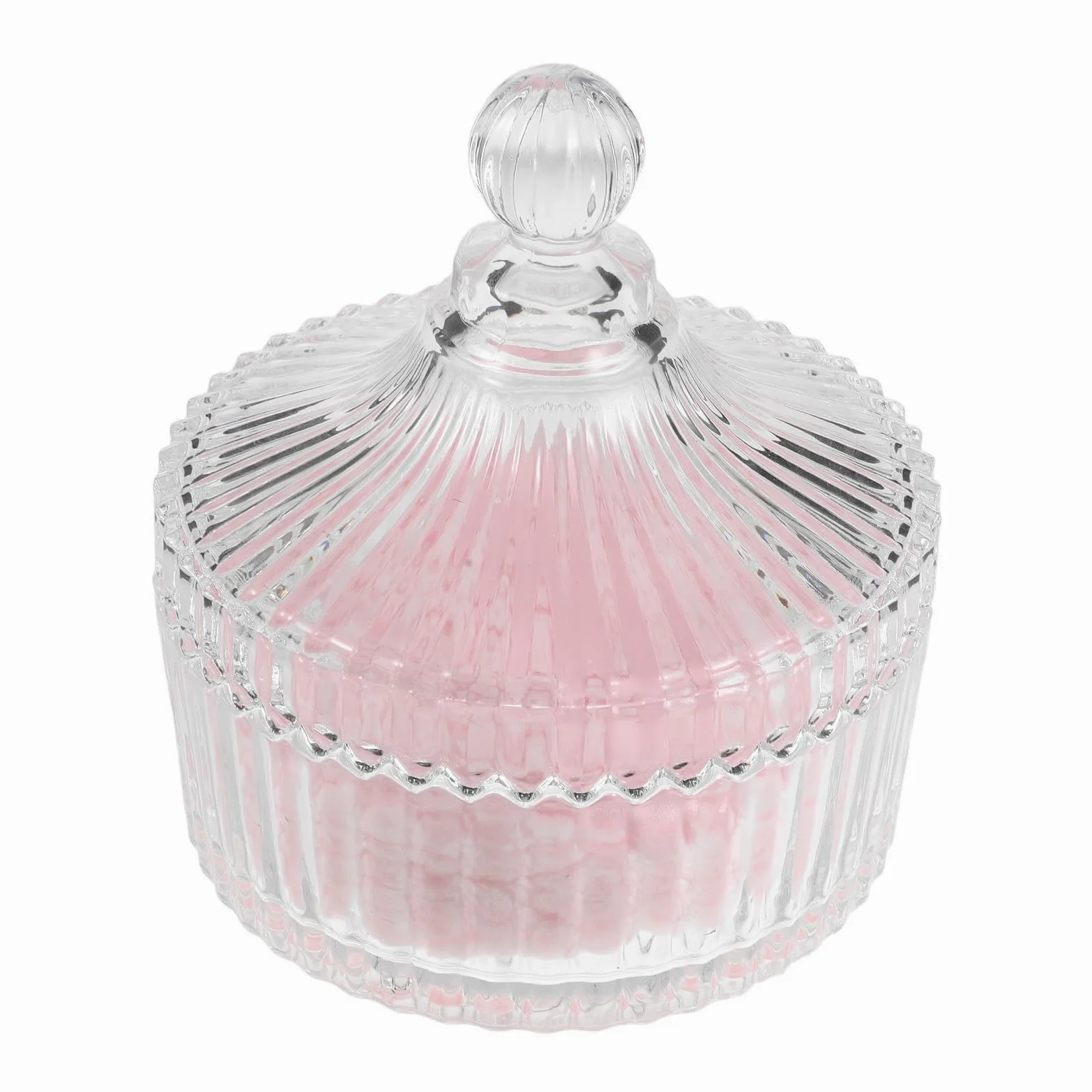 TEHAUX Piumino da Cipria Extra Grande in Peluche Rosa Barattolo di Polvere in Vetro Rotondo, Assorbe e Trattiene la Polvere, Lavabile, per Viso e Corpo