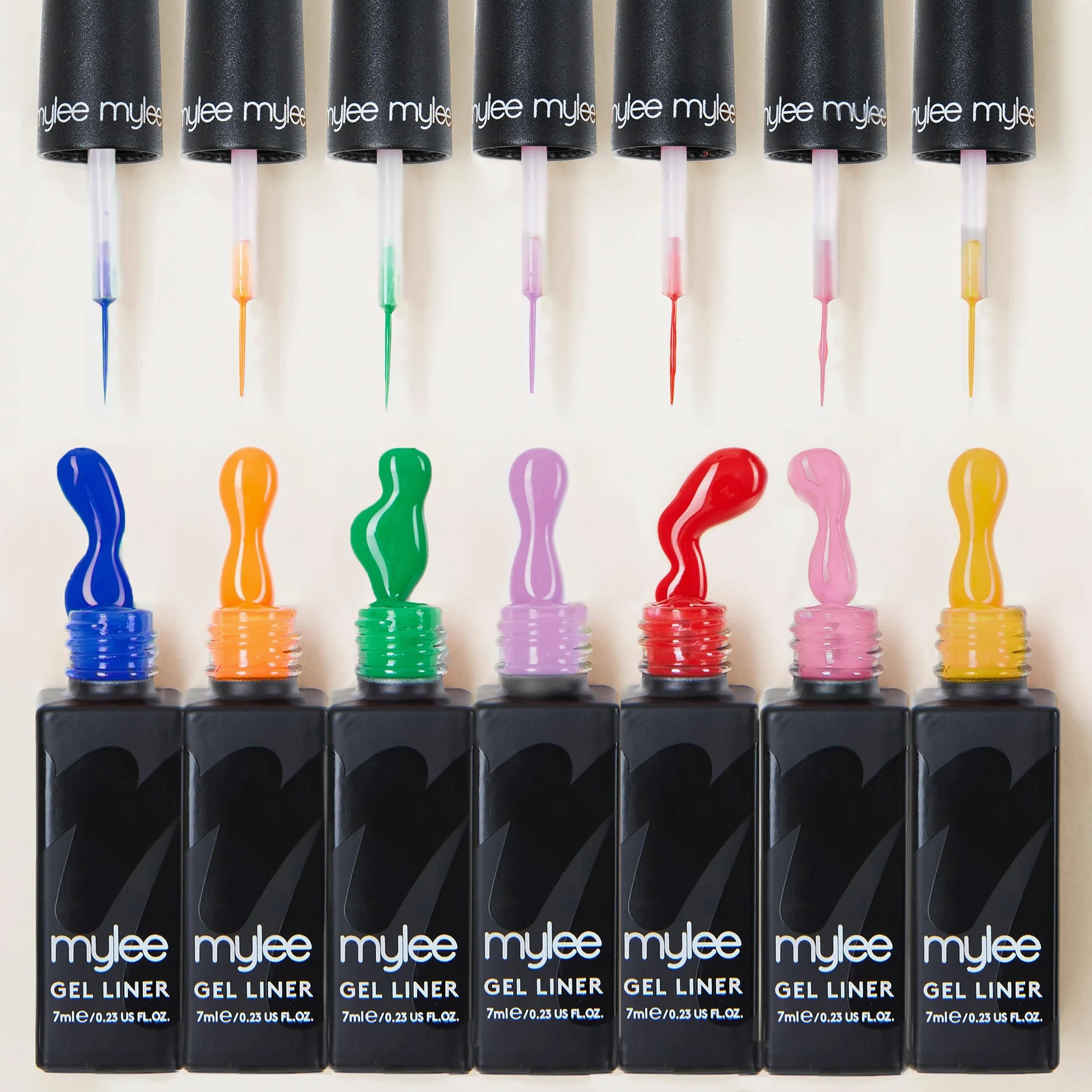 Mylee Set Smalto Semipermanente Liner Gel 7x7ml [Kaleidoscope Kit] | Pennello Nail Art Incorporato, Manicure e Pedicure UV/LED, Uso Professionale e Domestico, Lunga Durata e Facile da Applicare
