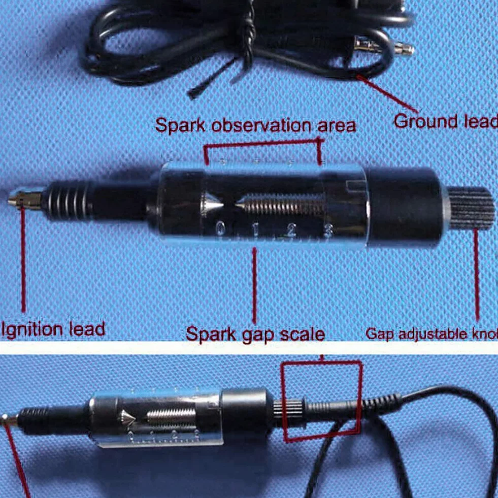 Tester di Accensione per Auto, Moto, Tosaerba - Strumento di Riparazione per Candele e Bobine (Nero)