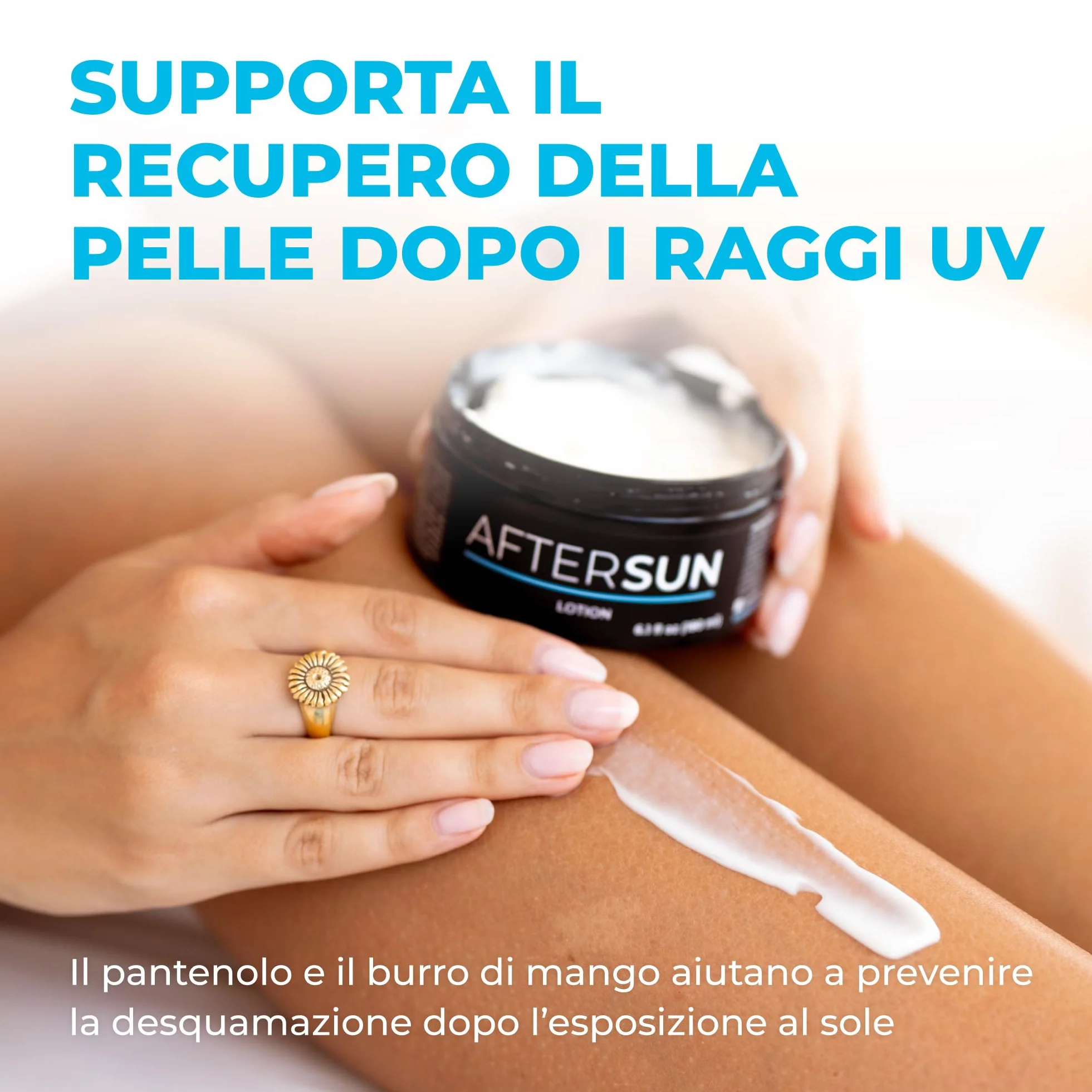 BYROKKO Crema doposole lozione abbronzante naturale con mentolo burro di mango vitamina E raffredda idrata nutre pelle sole vegana senza parabeni