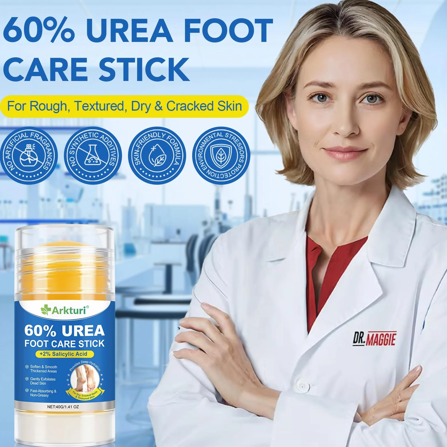 Crema Piedi Urea con 60%, Crema Urea Piedi 40g, Crema Piedi Secchi Screpolati,Rimuove Calli e Talloni Screpolati,Trattamento Idratante Intensivo per Piedi Secchi,Ripara, Ammorbidisce e Leviga la Pelle