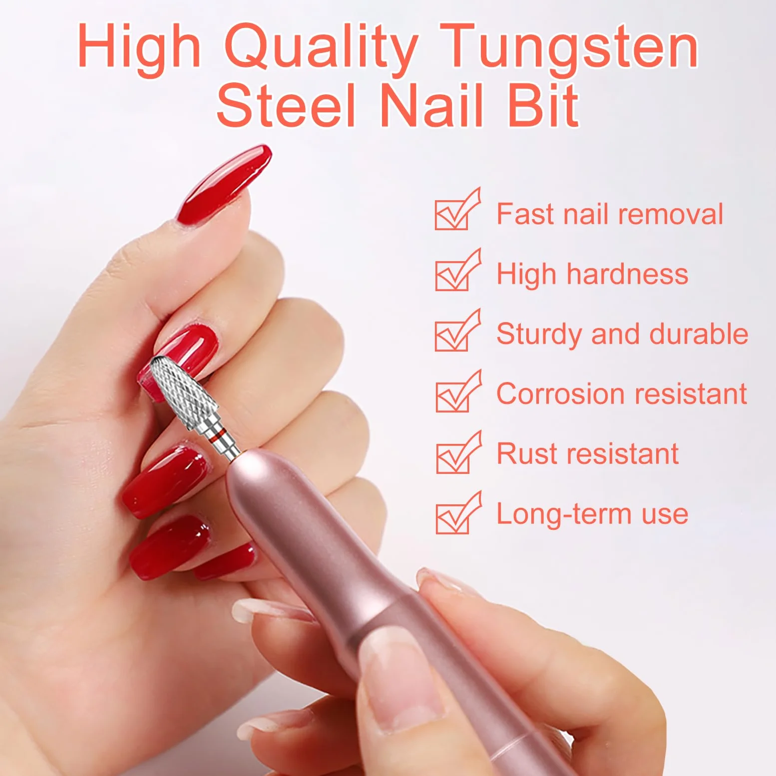 Punte Fresa Unghie Carburo di Tungsteno 3/32 Pollici 3 Pezzi per Rimuovere Gel Acrilico Cuticola Manicure Pedicure
