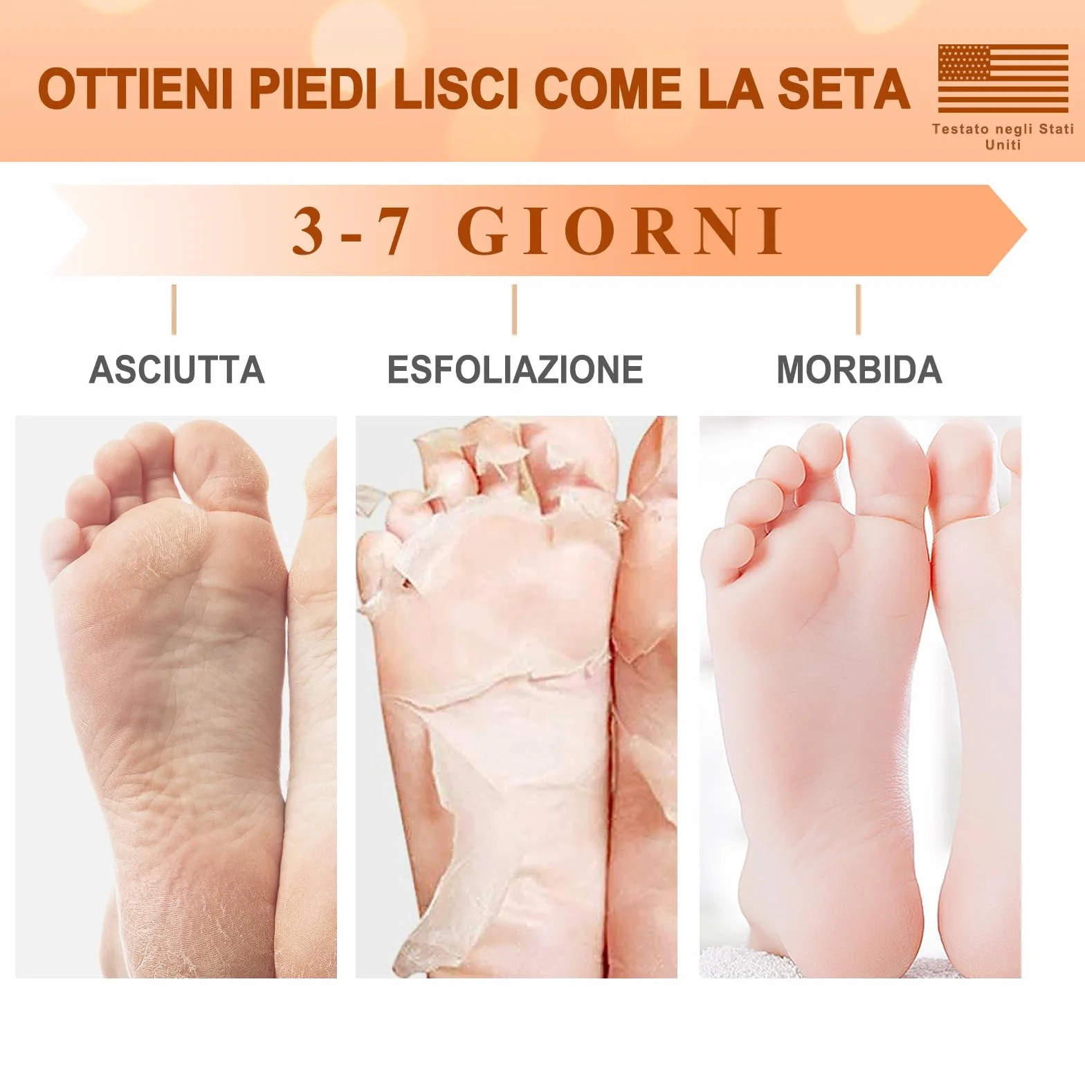 LA.PERSONAL Maschere Piedi 5 paia Peeling Piedi con Raspa Piedi e Calzini, Maschera Esfoliante Piede, Lisci e Morbidi, Maschere Piede Idratante Per Tallone Secchi Screpolati, Pelle morta e Calli