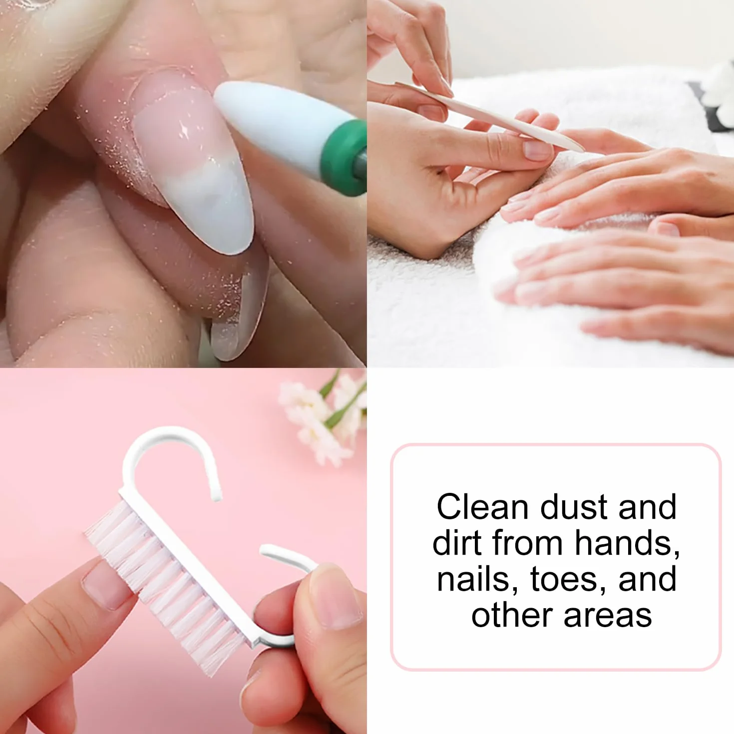 6 Pacchi Manico Spazzola per Unghie, per Dita e Unghie Pulitore Pennelli per Uomini e Donne(6 Colore?