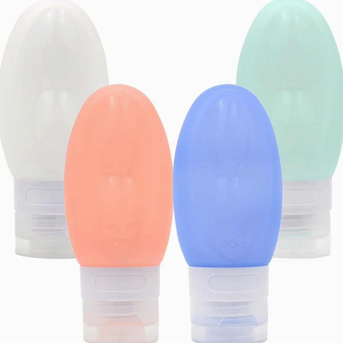 PACKOVE 3 Set Set Di Bottiglie Articoli Da Toeletta Riempibile Portatile Bottiglia Per La Distribuzione Del Viaggio Bottiglia Di Lozione Di Erogazione Gel Di Silice 4 Pezzi*3