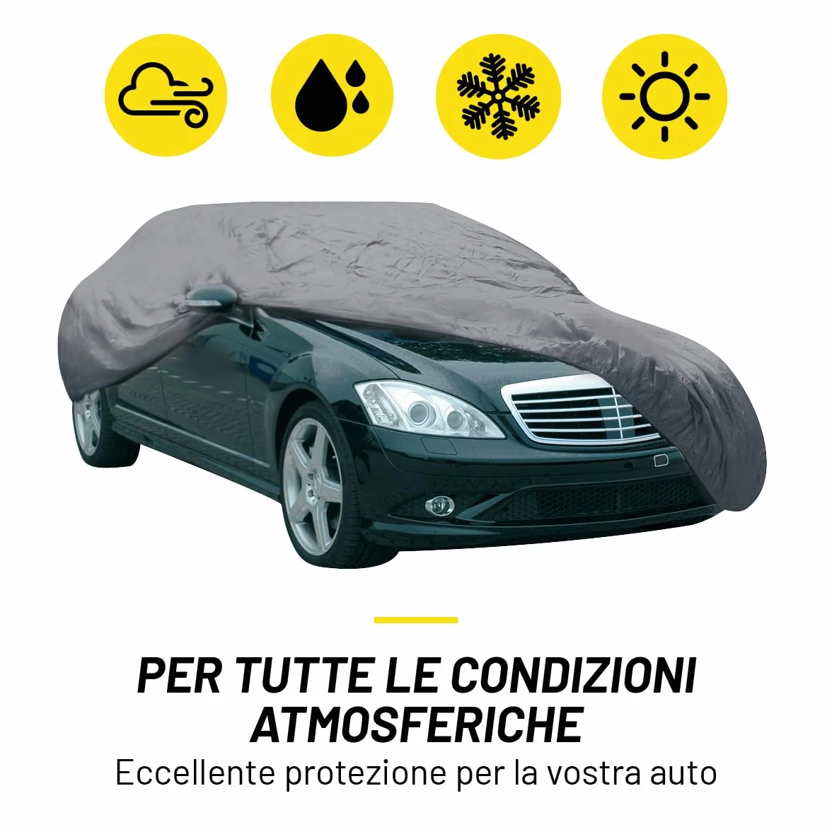 Dunlop Copriauto Universale Antigrandine XL 534x178x120 cm Impermeabile Grigio
