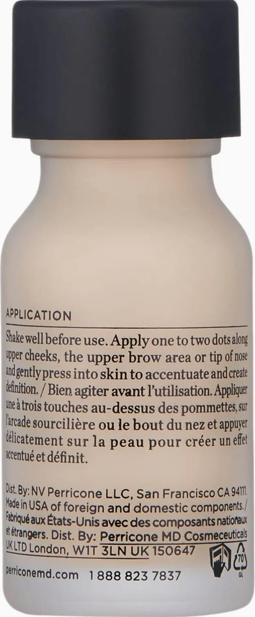 Perricone MD No Makeup Highlighter 10ml | Liquid-gel highlighter for dewy radiance, soft glow and brighter-looking skin.