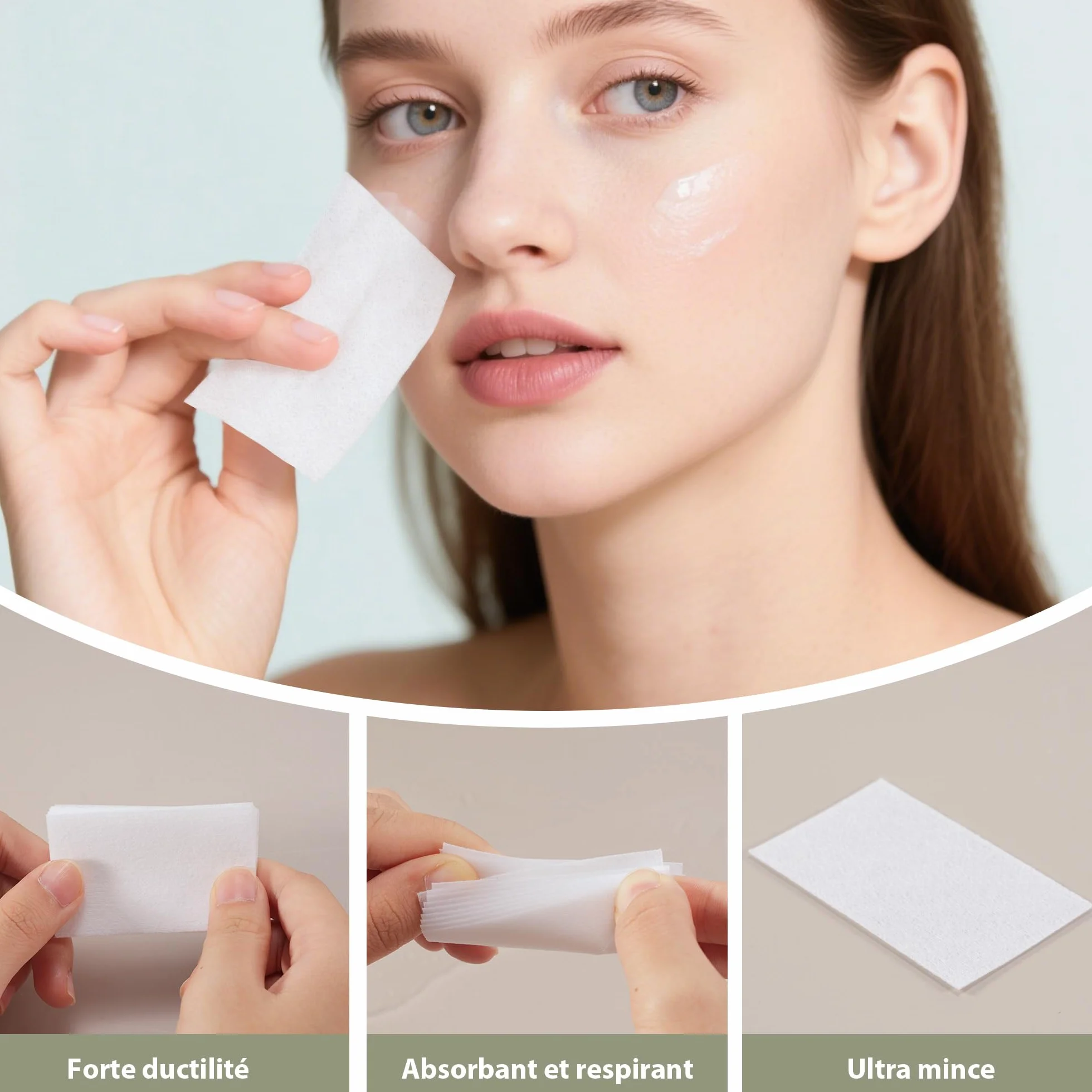 300 Pezzi Pad Unghie per Sgrassare, Dischetti Cotone Senza Pelucchi per Remover Unghie, Salviette Struccanti, Pulizia Pads Unghie per Gel (Bianco)