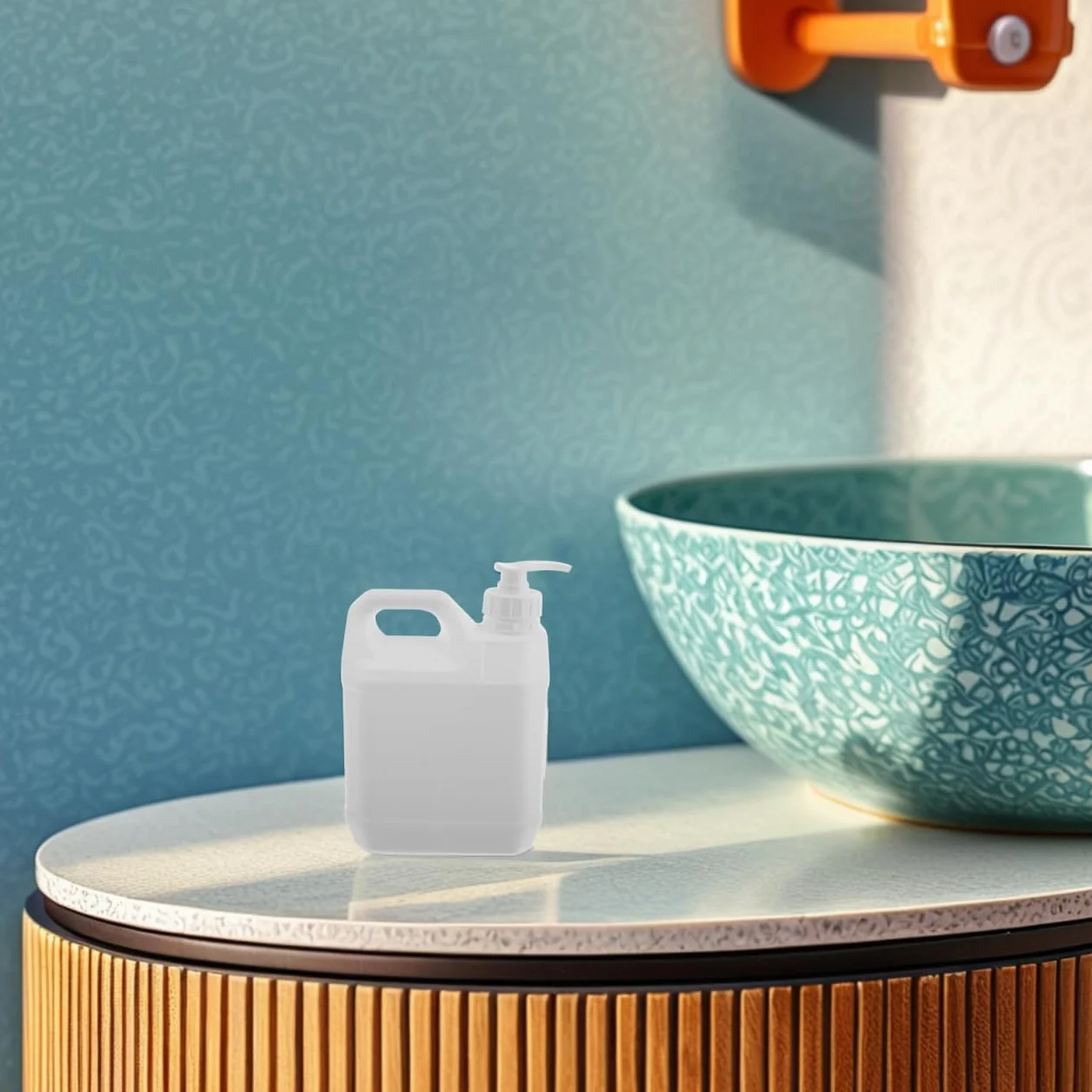 GANAZONO Contenitore in vetro di plastica da 2 l, vuoto con ponte della pompa, shampoo, contenitore per imballaggio, 2 l, con design a pompa, ideale per viaggi, palestra, casa, ecologico e pratico