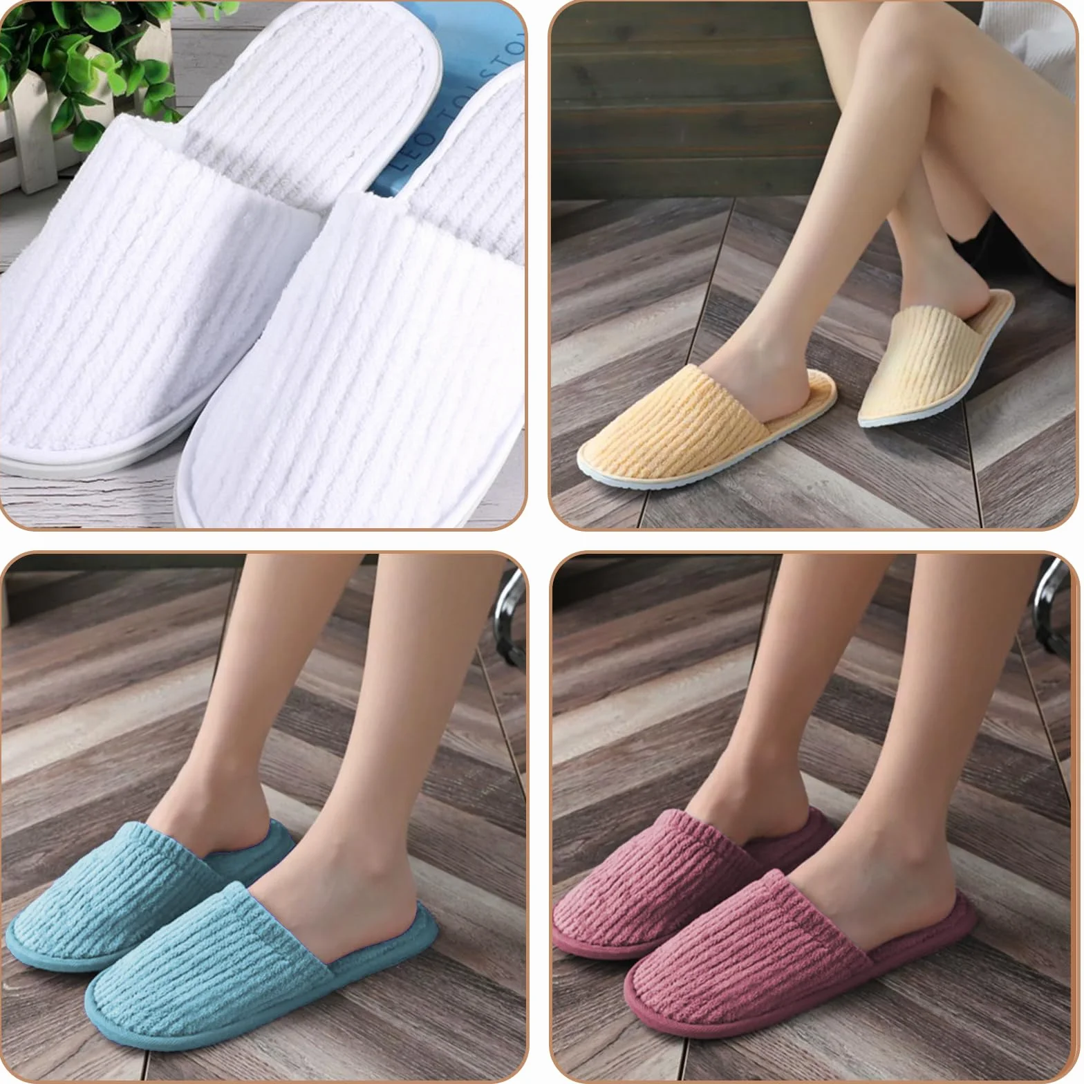 GOMETY Pantofole Ospiti 12 Paia Set Lavabili Antiscivolo Spugna Tessuto Non Tessuto