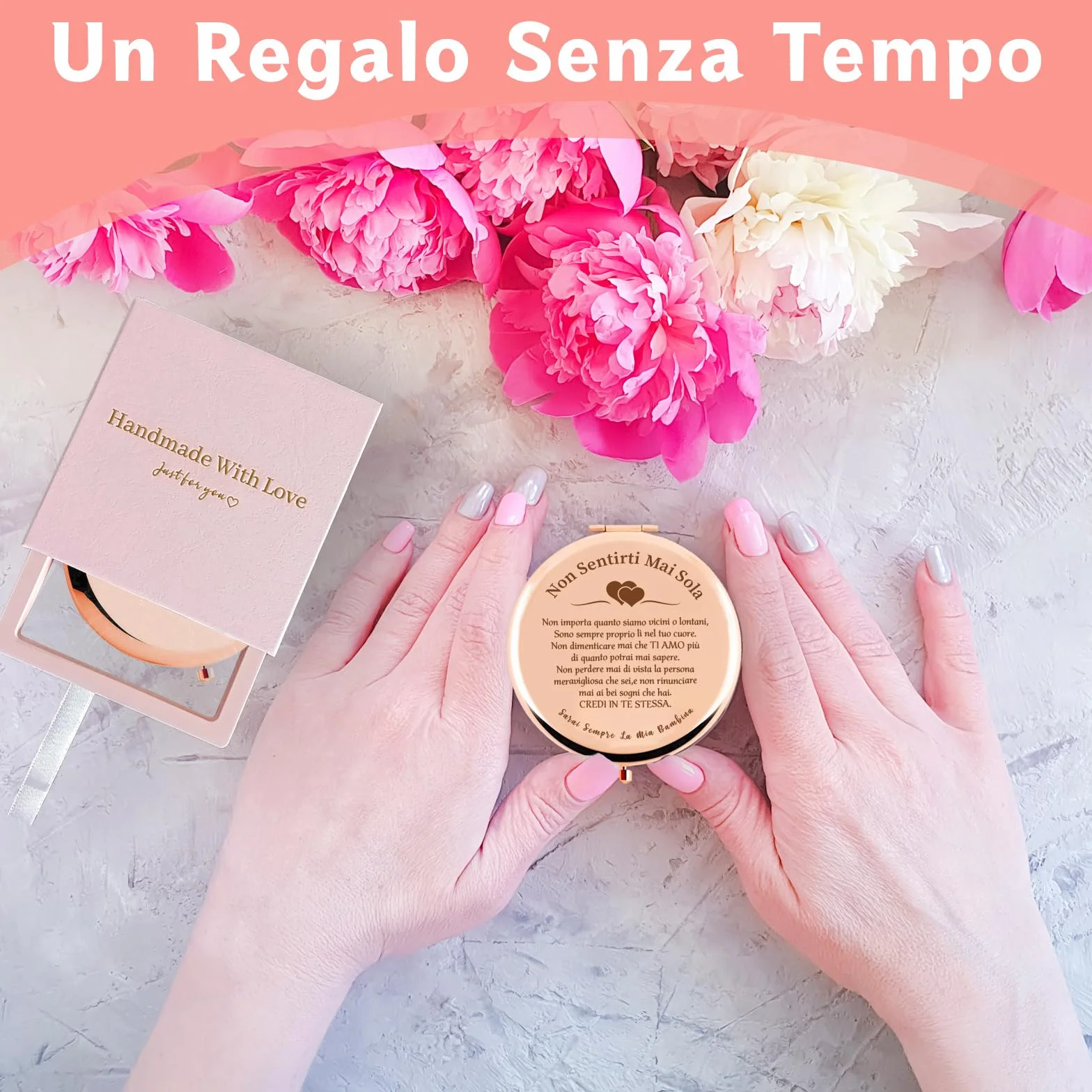 VivaJoy Regalo Figlia Specchio Tascabile Elegante 18 Anni Compleanno Laurea
