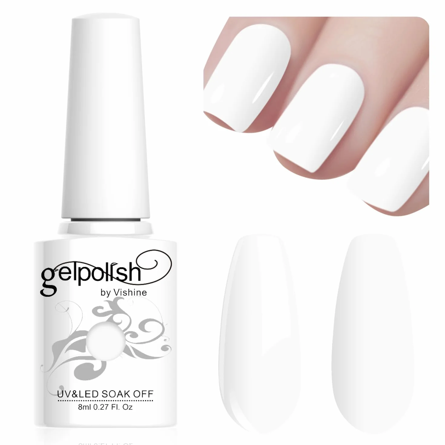 Vishine Smalto Gel per Unghie 8ml Bianco French Soak Off UV LED Nail Art