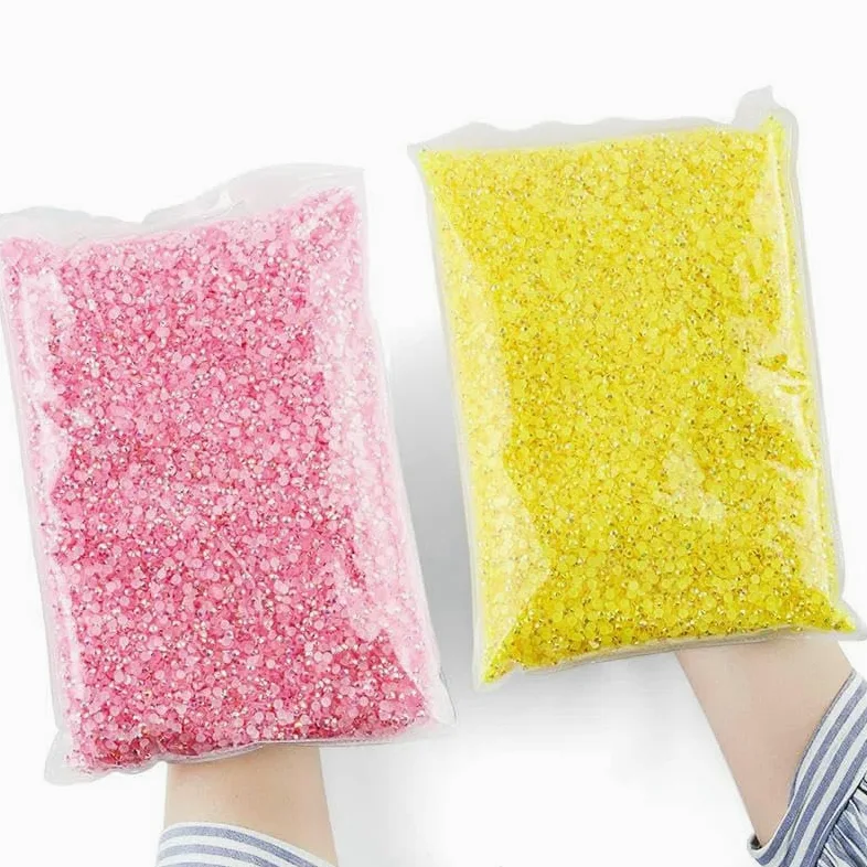 Strass in resina per decorazioni di abbigliamento, gemme di per unghie, senza hotfix, con retro piatto, colla su strass, accessori - Rosa AB - 3,0 mm - 50.000 pezzi