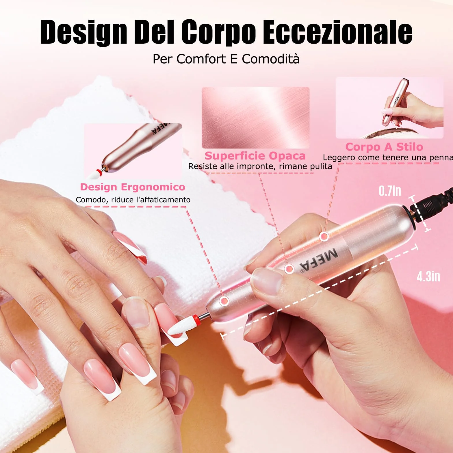 MEFA Fresa per Unghie 13 PCS Nail Drill 20000 RPM Manicure e Set Pedicure per Gel Ricostruzione Unghie
