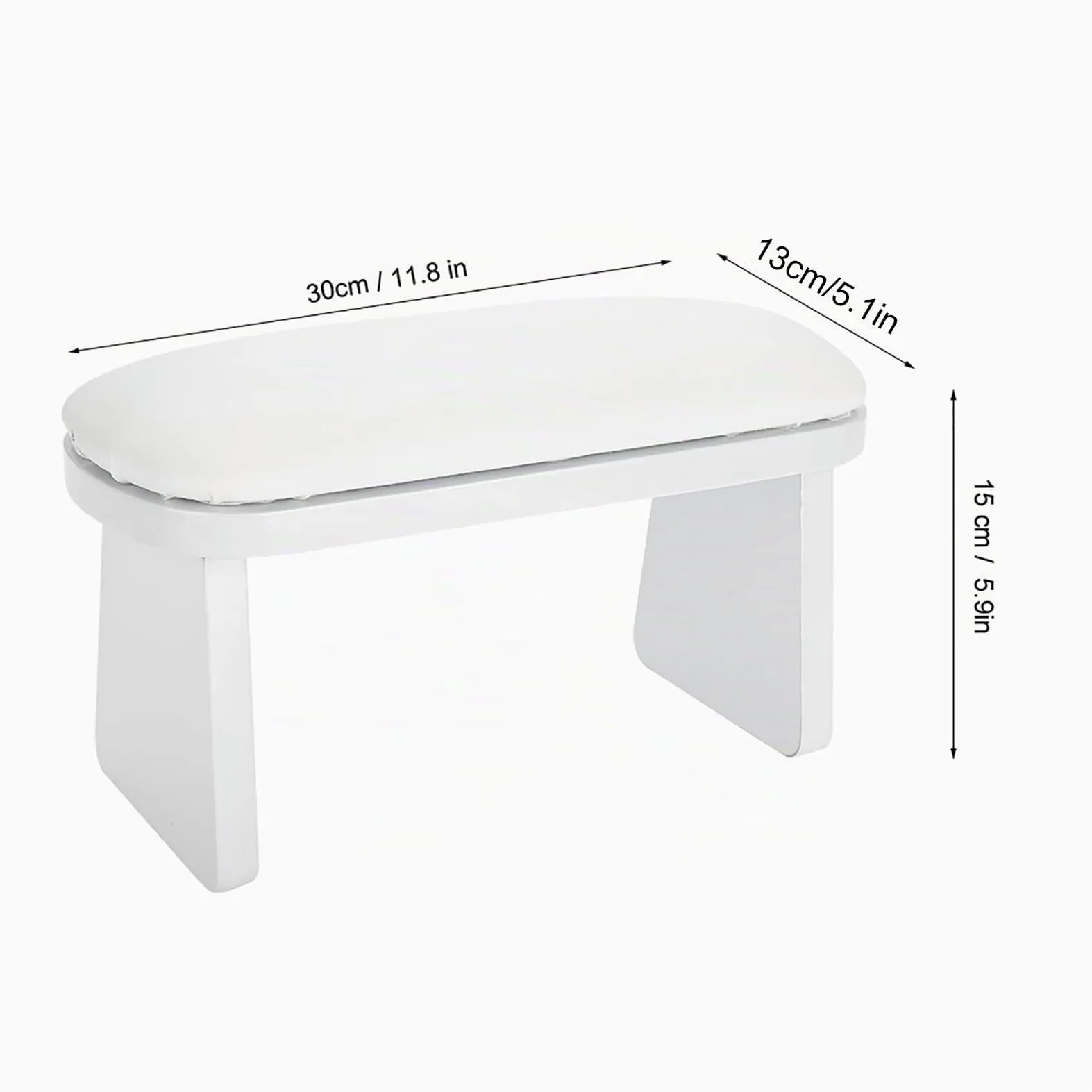 Poggiamano per Unghie, Cuscino per Manicure in Pelle Microfibra, Manicure Tool Hand-rest Cuscini, Supporto per Salon di Manicure per Braccioli, Bianco