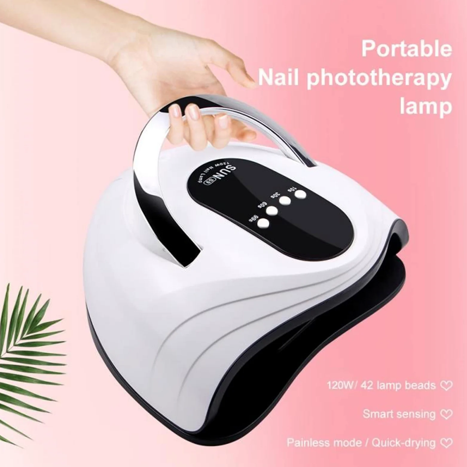 ZYC Lampada UV a LED Asciugatura Rapida 120W Lampada per Unghie Aggiornamento a Quattro tempistiche Lampada per asciugatrice per Unghie a Quattro tempistiche Lampada per Manicure Professionale