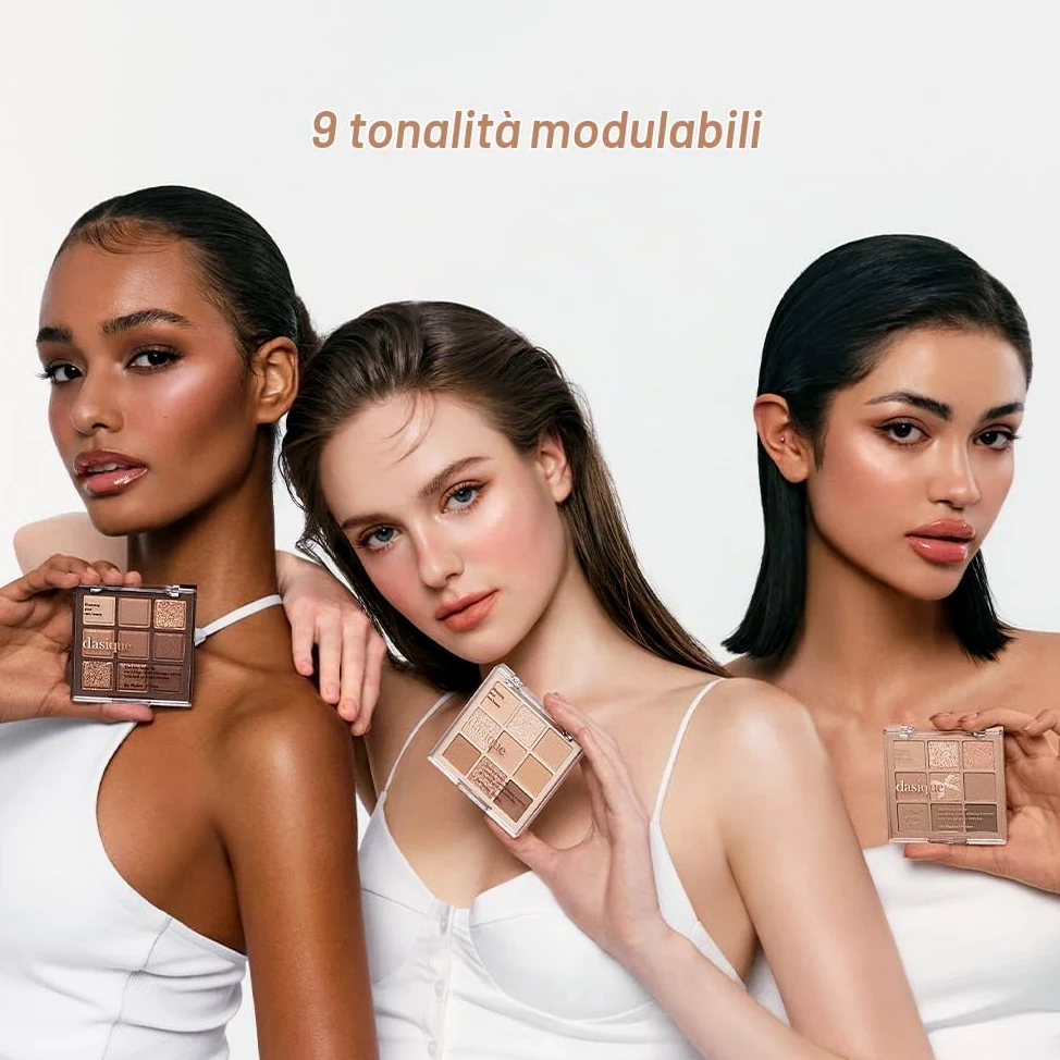 dasique Palette di ombretti n. 07 Milk Latte l Cruelty-Free l 9 tonalità sfumabili con finiture lisce, opache e brillanti con splendide perle