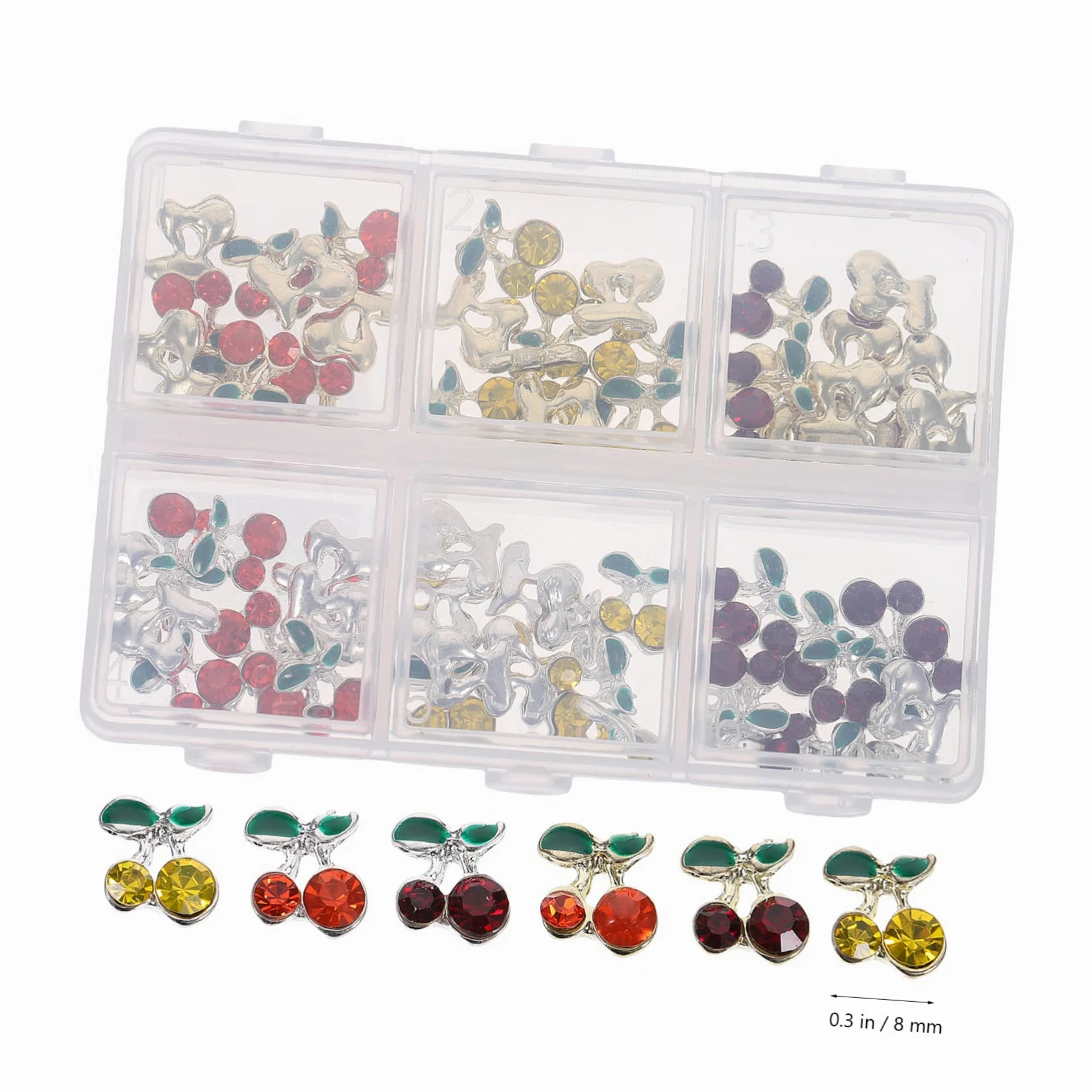 FRCOLOR 2 Set Di Ciondoli Per Unghie Gemme Di Cristallo Di Borchie Con Ciondoli Per Unghie Strass Per Unghie Gioielli Per Unghie Per Donne 60 Pezzi*2