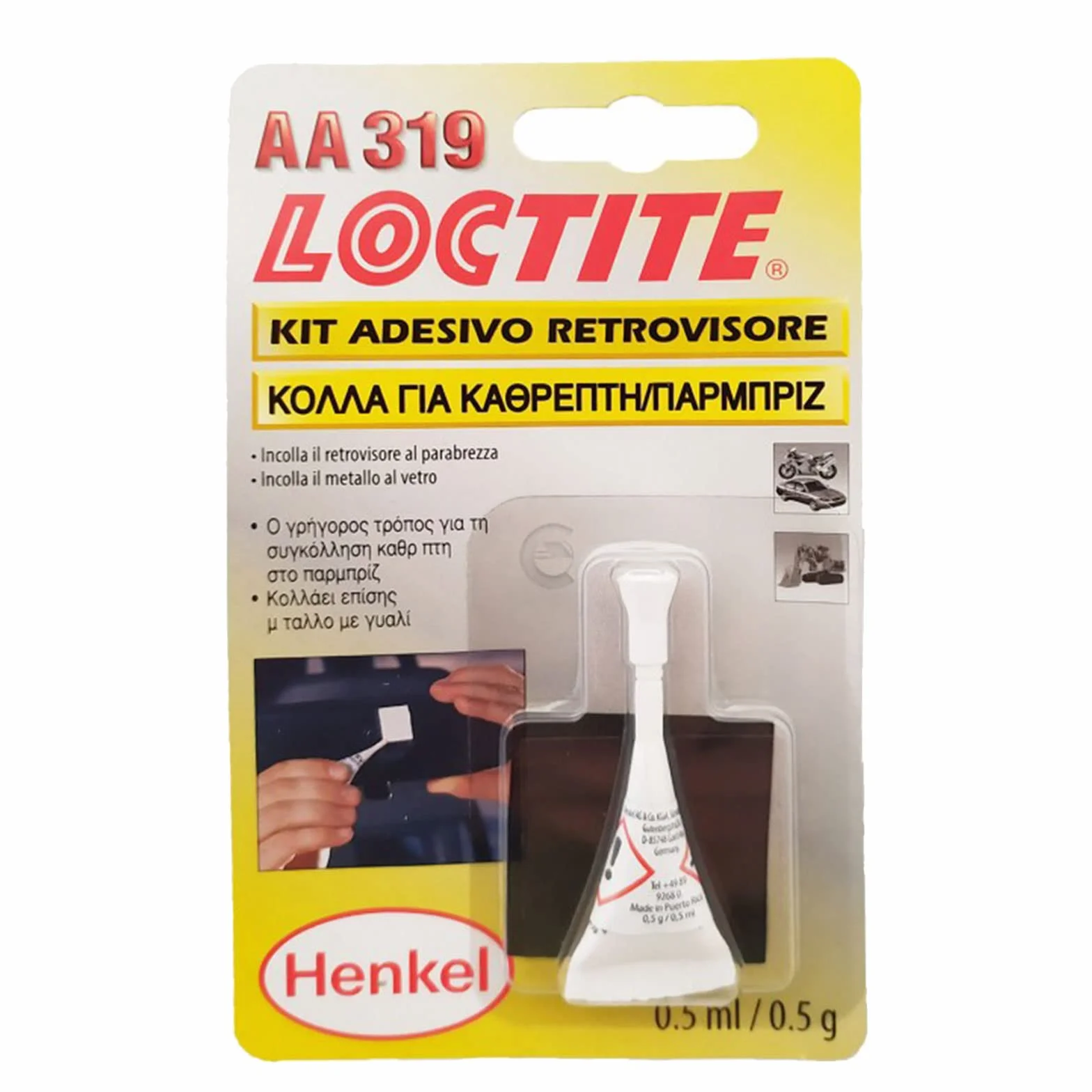 LOCTITE 319 Kit Colla Vetro Metallo Retrovisore Parabrezza