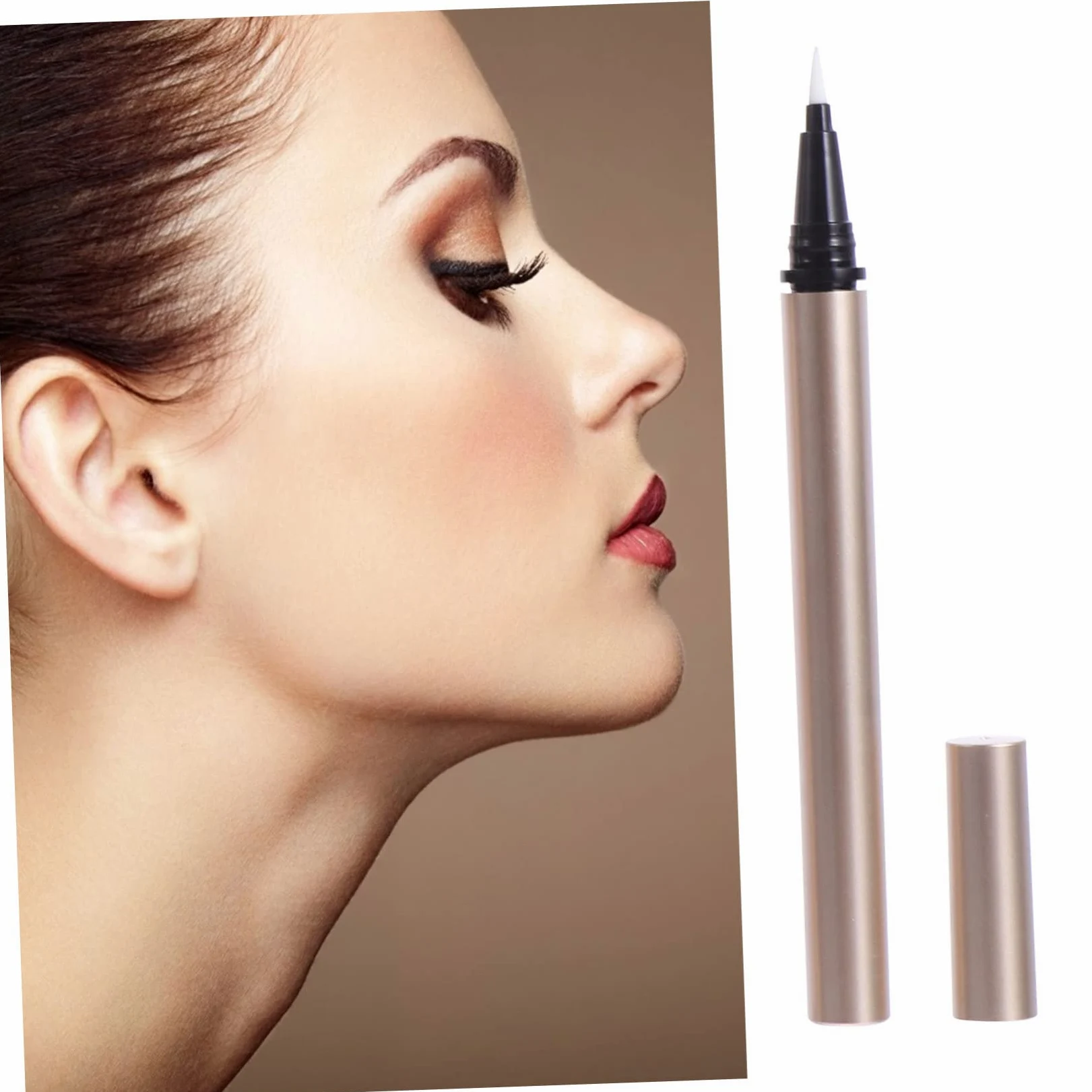 Tubo Eyeliner Ricaricabile 1ml in Plastica Oro, 5 Pezzi | Formato Compatto da 1ml, Confezione da Cinque, Adatto a Grossisti Cosmetici e Mercati, Portatile