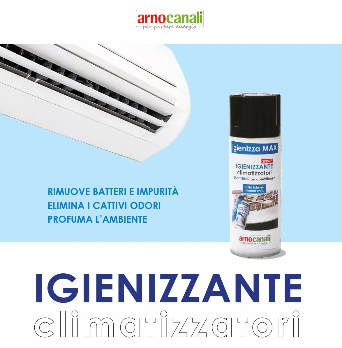 Arnocanali NI400A Igienizzante Spray per Climatizzatori 400 Ml 2 Pezzi