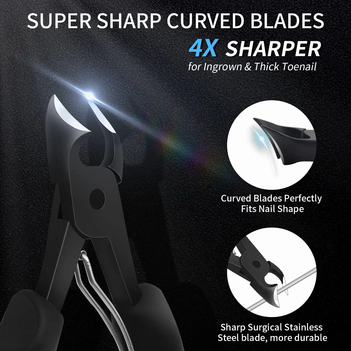 Tagliaunghie professionali in acciaio inox per unghie spesse e incarnite pedicure