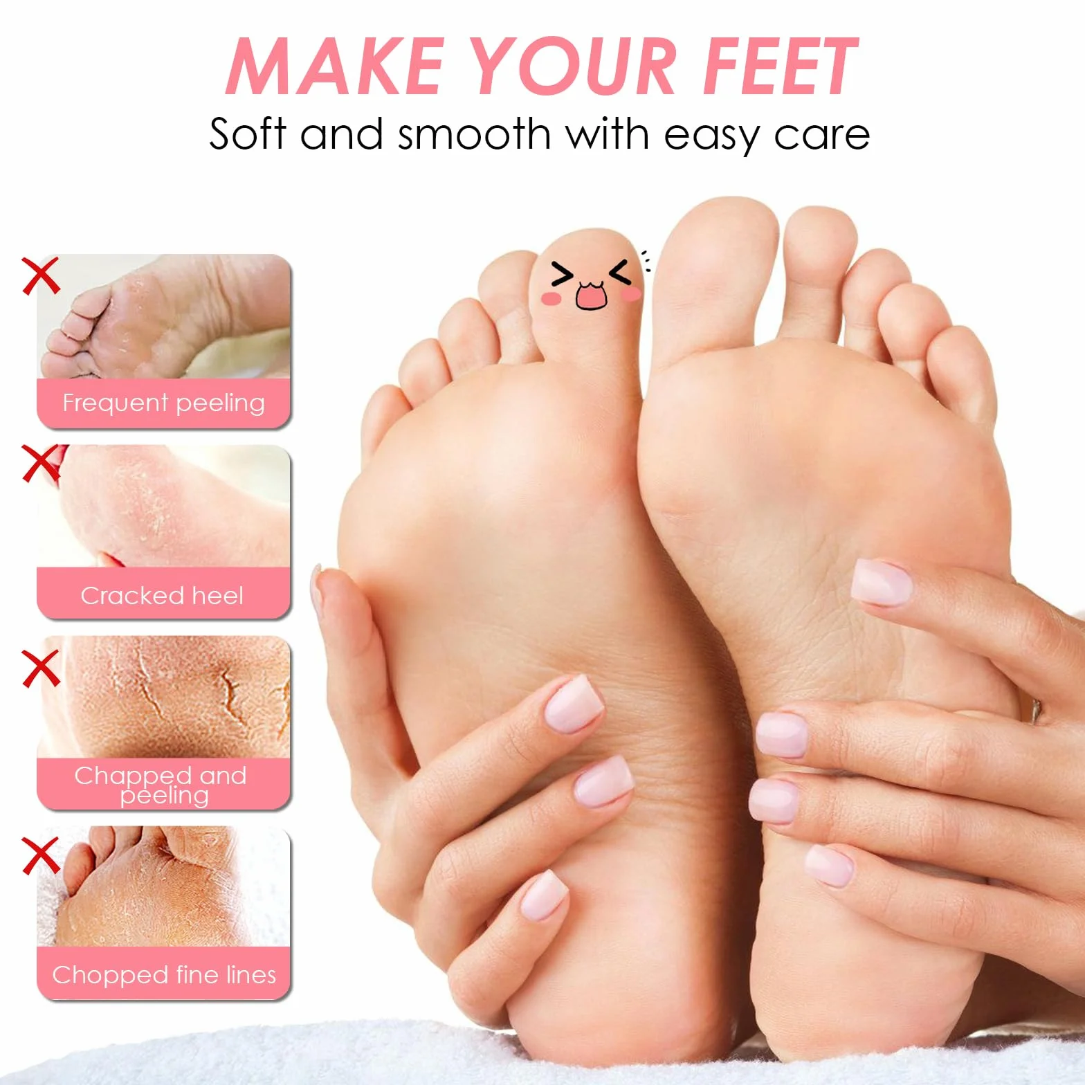2 Paia Maschera Piedi Esfoliante,Maschera per Piedi Efficace Cura dei Piedi i Scrub Piedi,Maschera Esfoliante Piedi per Donne e Uomini,Rimuove Pelle Morta e Secca（ Fragola Pesca）