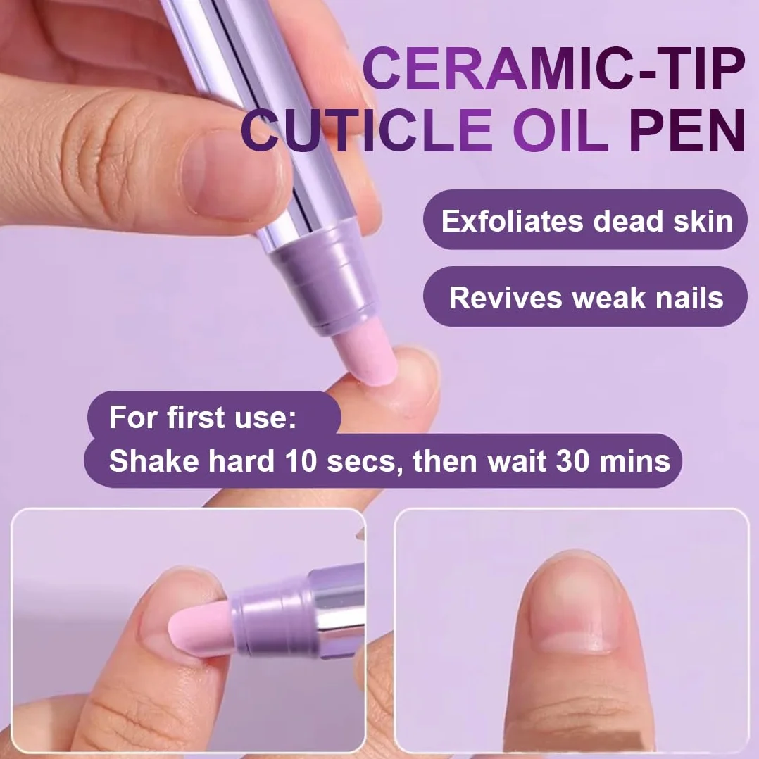 2 Pezzi rimuovi cuticole unghie, Nail care pen, Routine de soins des ongles stylo
