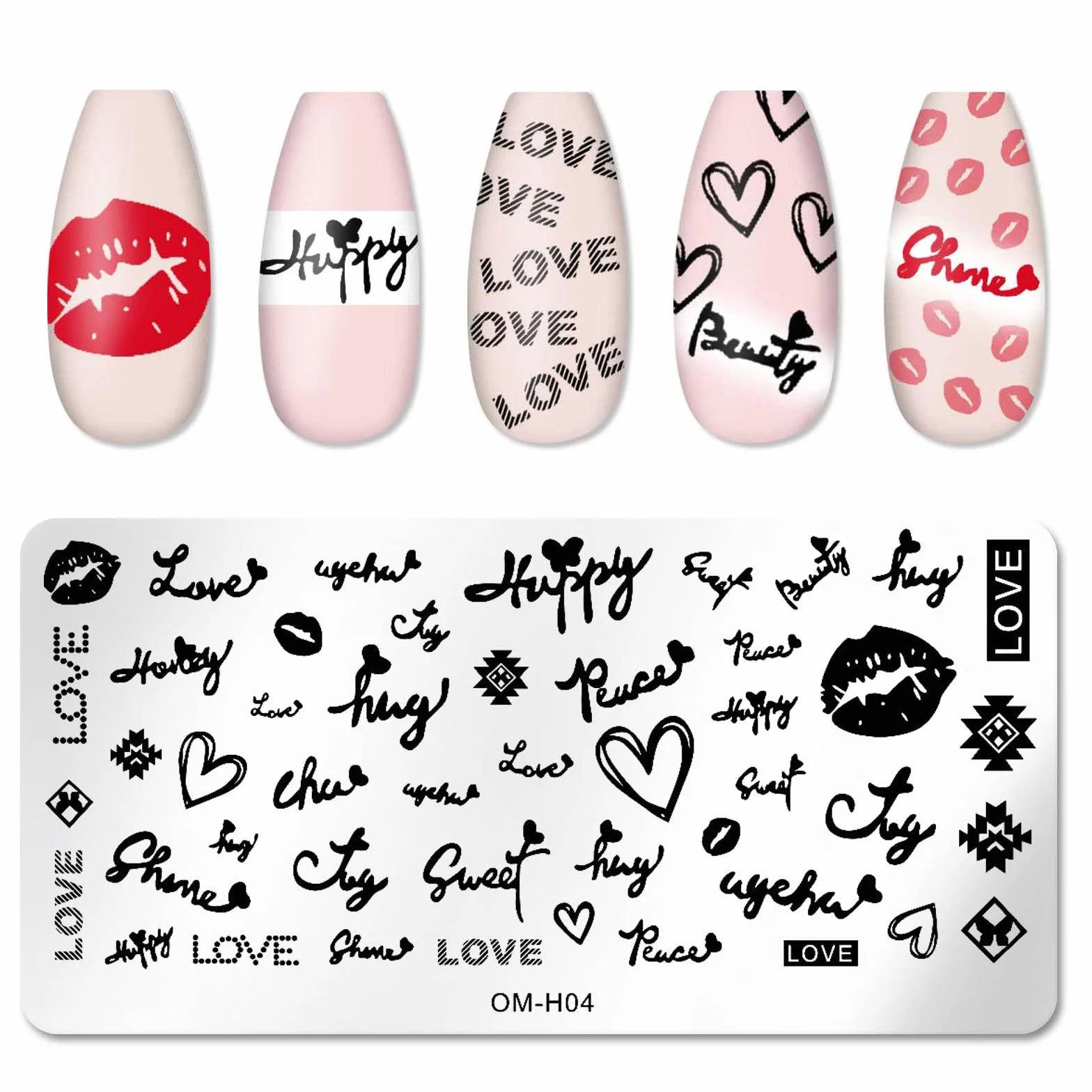 MWOOT 6 Pezzi Stamping Nail Art, Modelli Multipli per Stencil Unghie Nail Art, Unghie Piastre Manicure Nail Piastra, Unghie Timbro Scraper Piatti Templates per Decorazione Unghie