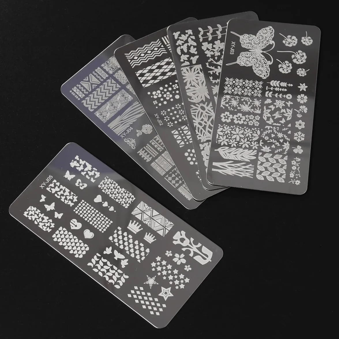 FRCOLOR 15pezzi Piastre Per Stamping Unghie Inossidabile Di Template Per Nail Art Facile Applicazione e Design Unico Per Manicure e Saloni Di Bellezza