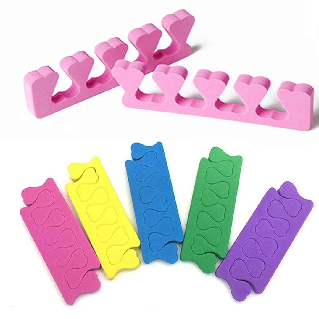 10 Pezzi Separatori di Dita per Unghie in Spugna e Cotone per Nail Art e Pedicure