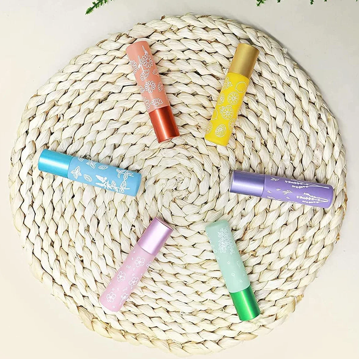 Flaconi Roll-On 10 ml, 8 Pezzi Colorati con Sfera in Acciaio Inox, Ricaricabili, Roller in Vetro per Oli Essenziali, Profumo, Olio per Labbra – Perfetti per Cosmetici DIY e Aromaterapia