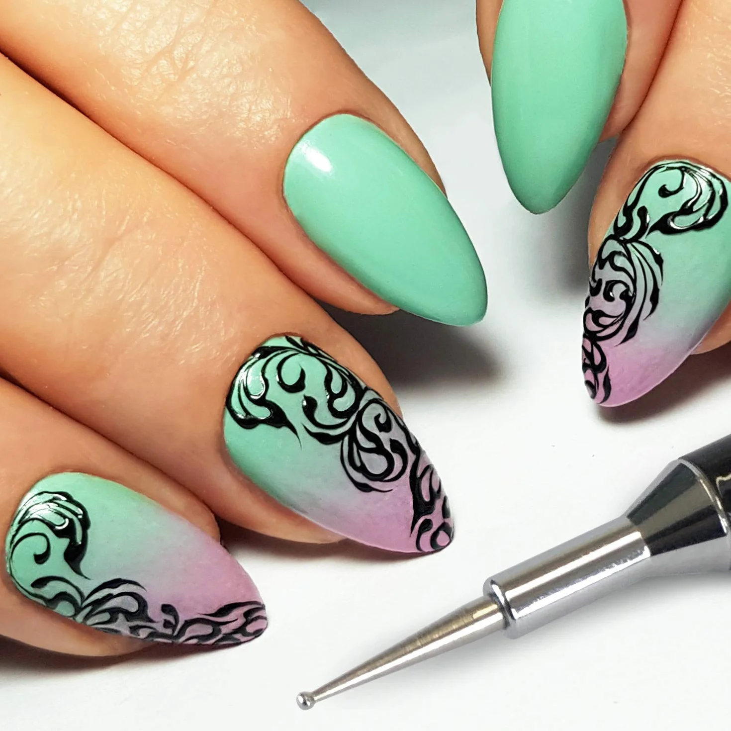 Mylee Nail Art Penna per Punteggiatura unghie - Gemme, decalcomanie e cristalli, accessorio per manicure professionale, doppia punta